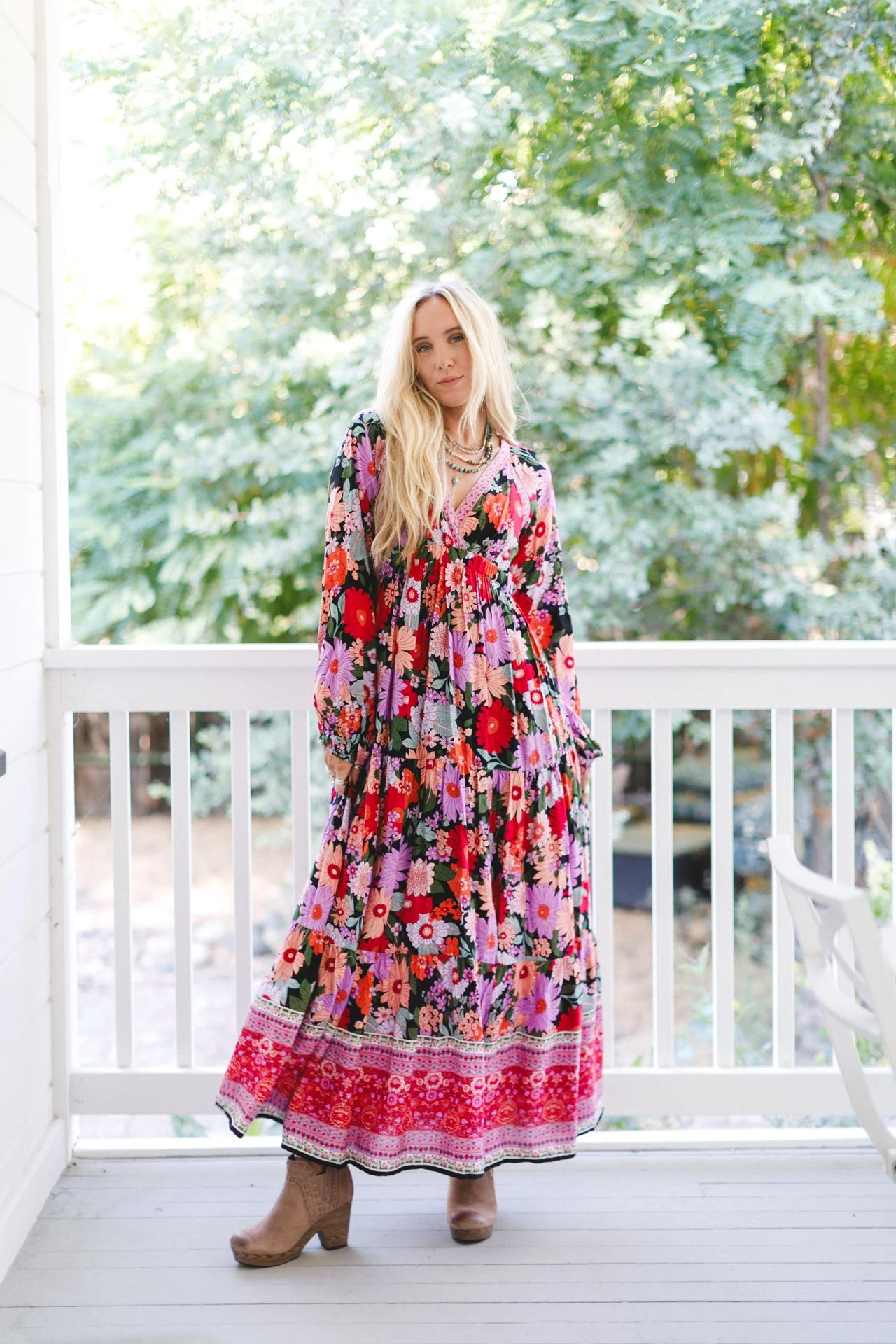 Meadow Edge Maxi Dress - Black Multi - Image 4