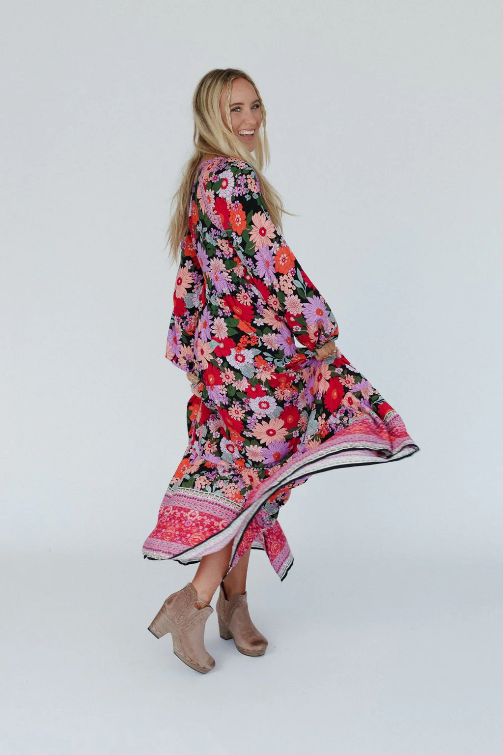 Meadow Edge Maxi Dress - Black Multi - Image 8