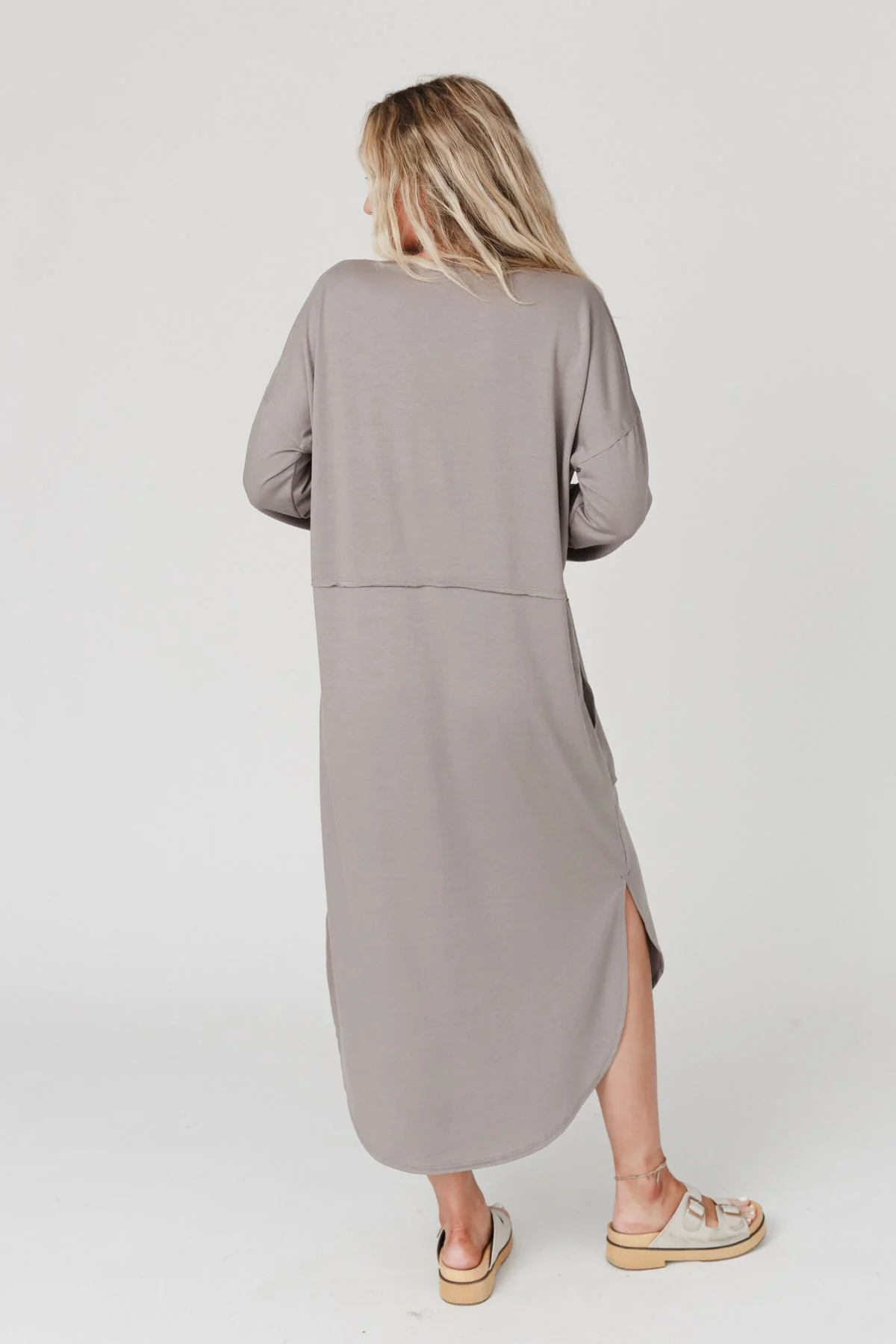 The Nest Meadow Long Sleeve Slit Maxi Dress - Coco - Image 4