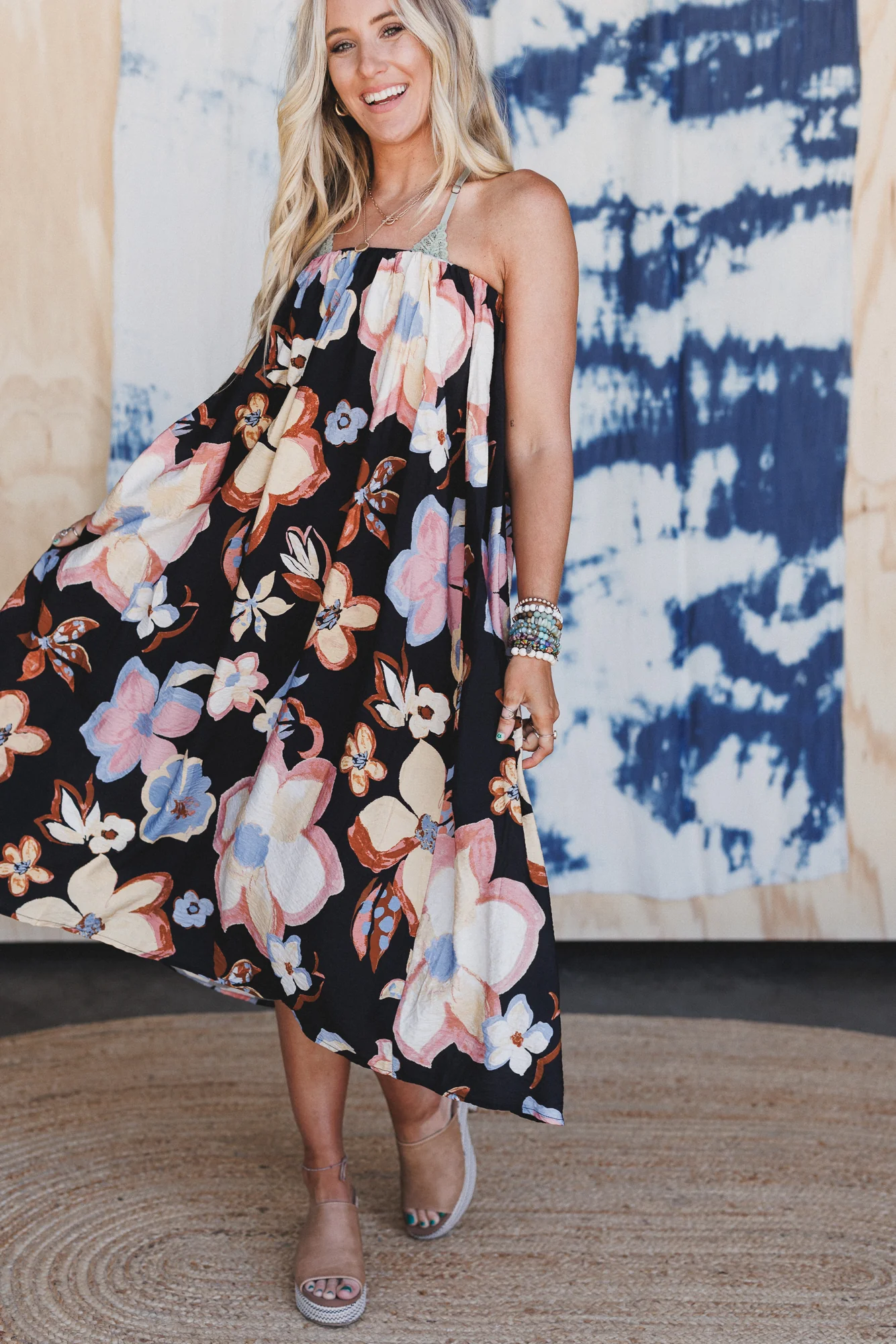 Mirra Floral Maxi Skirt - Black - Image 2