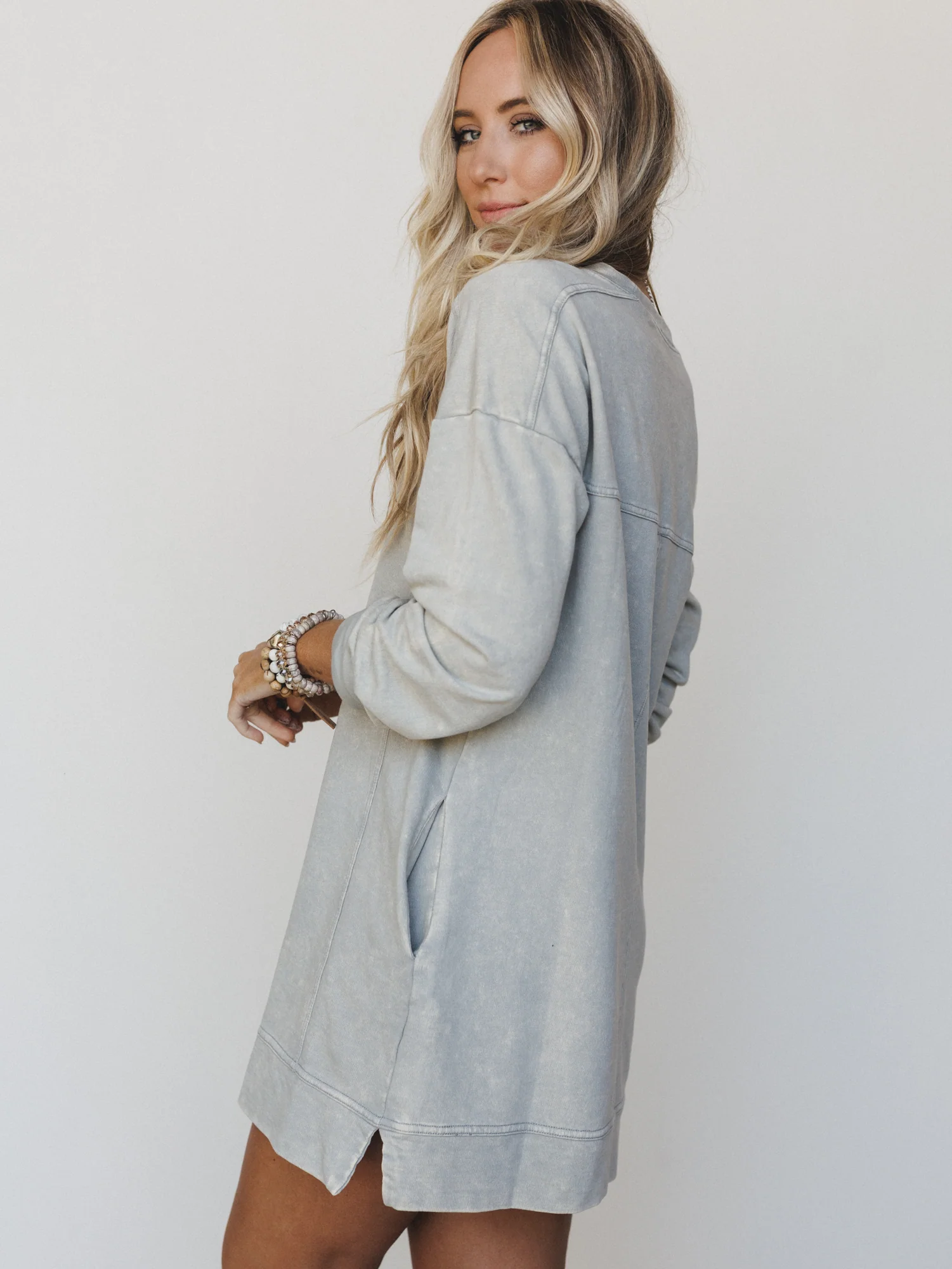 Mission Cozy Sweatshirt Dress  - Sleet - Image 2