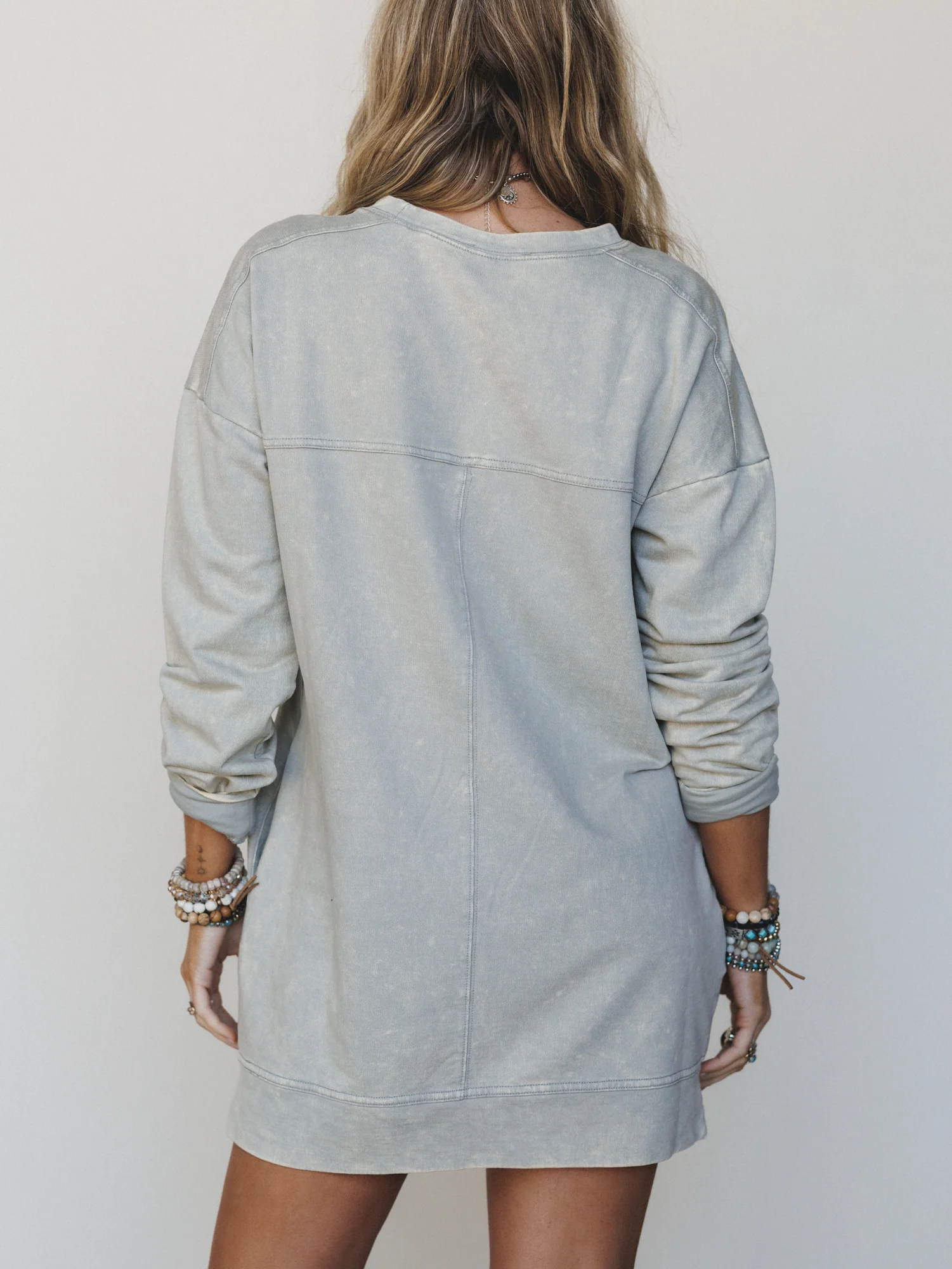 Mission Cozy Sweatshirt Dress  - Sleet - Image 3
