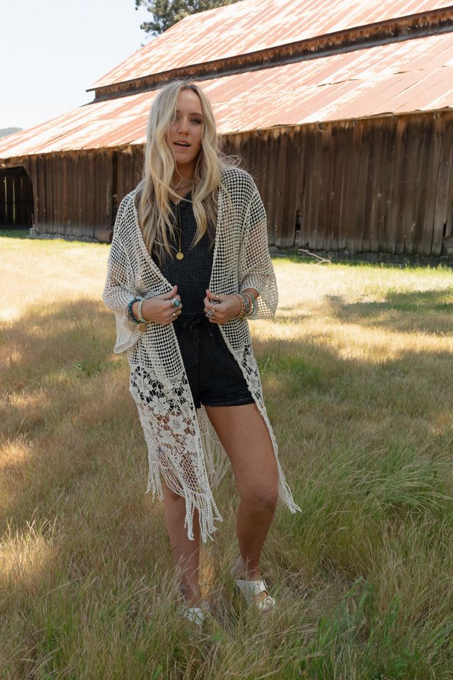 Mix It Up Crochet Kimono - Natural - Image 8