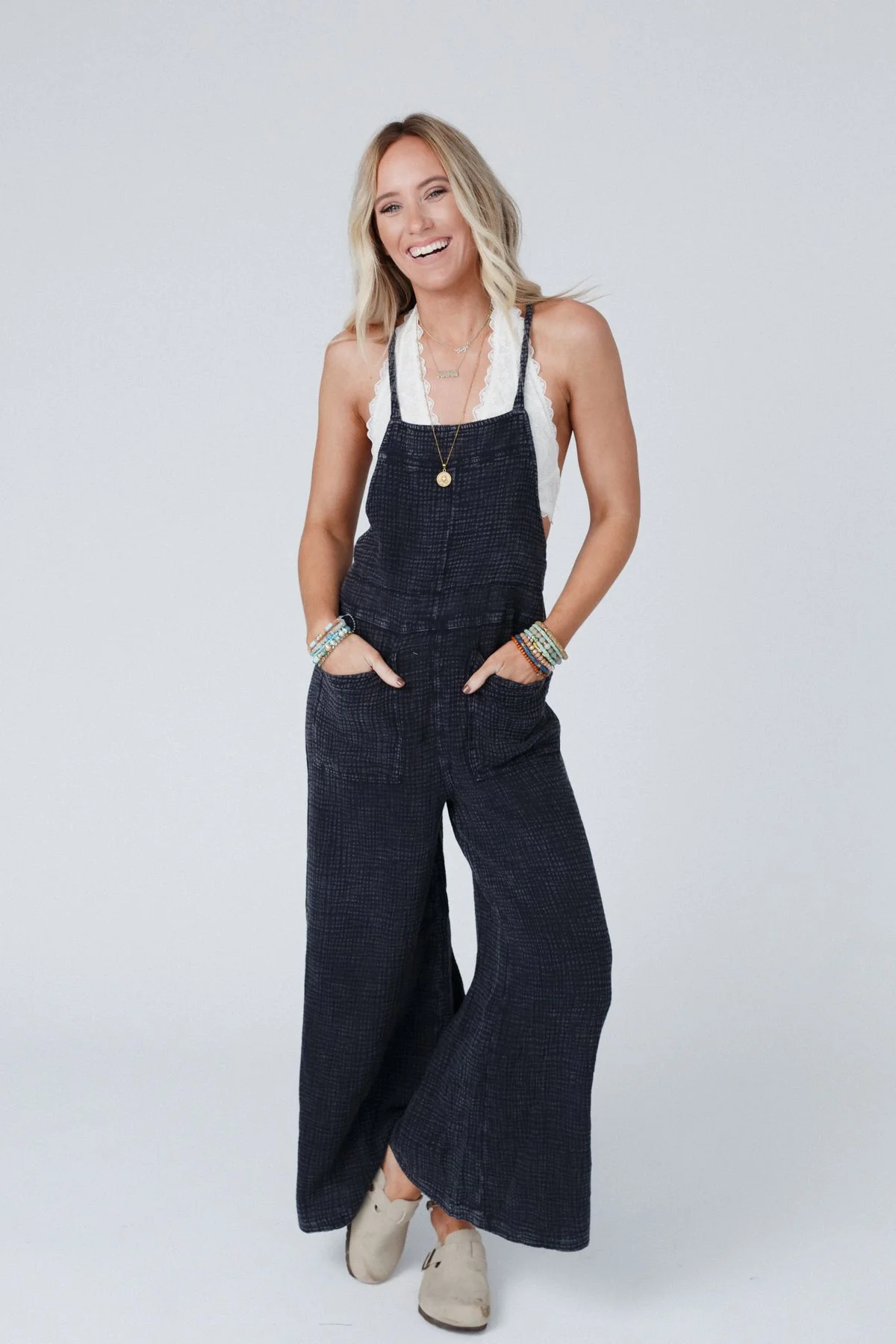 Molly Tie Back Overalls - Black - Image 3