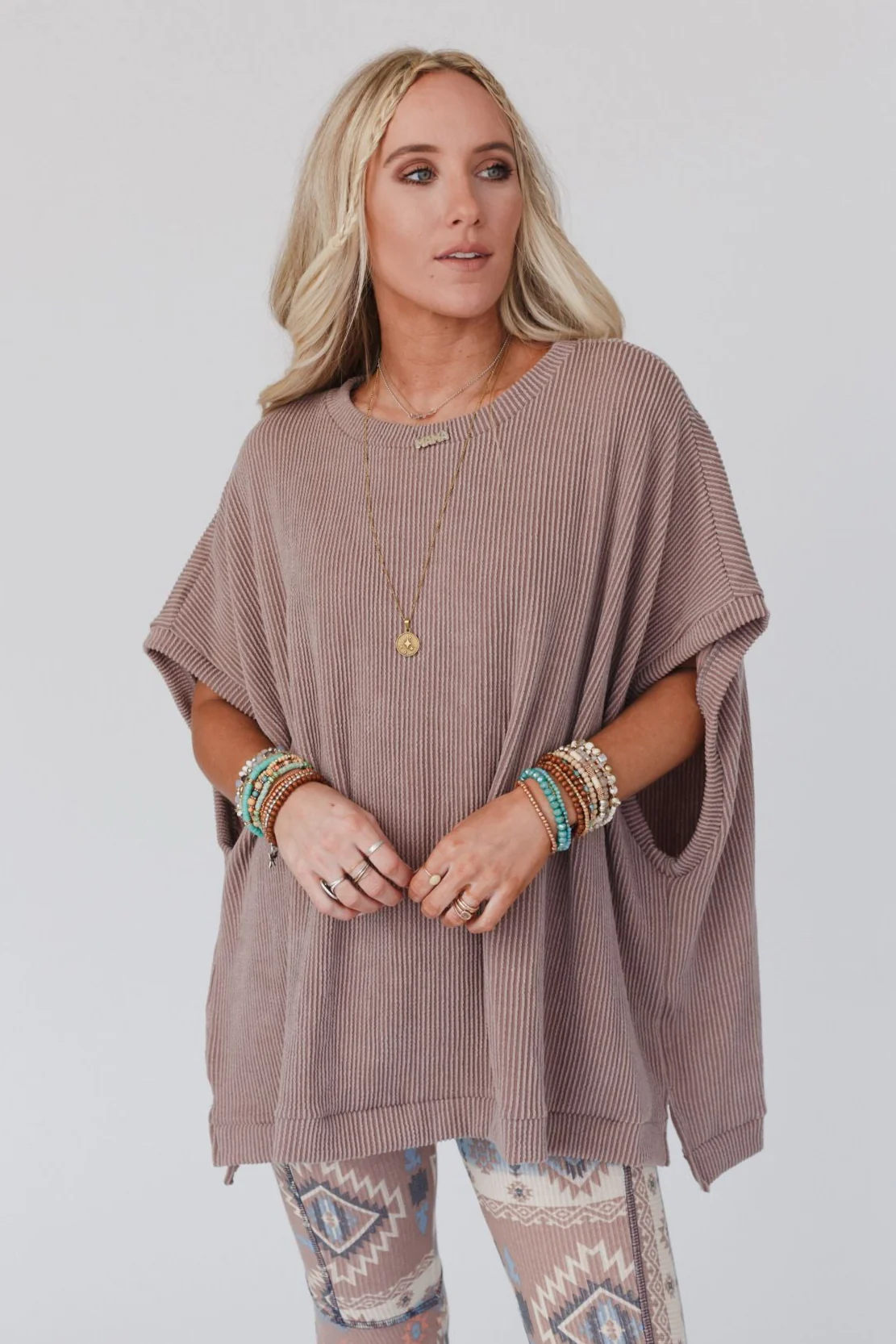 The Nest Moon Glow Texture Knit Top - Acorn - Image 3
