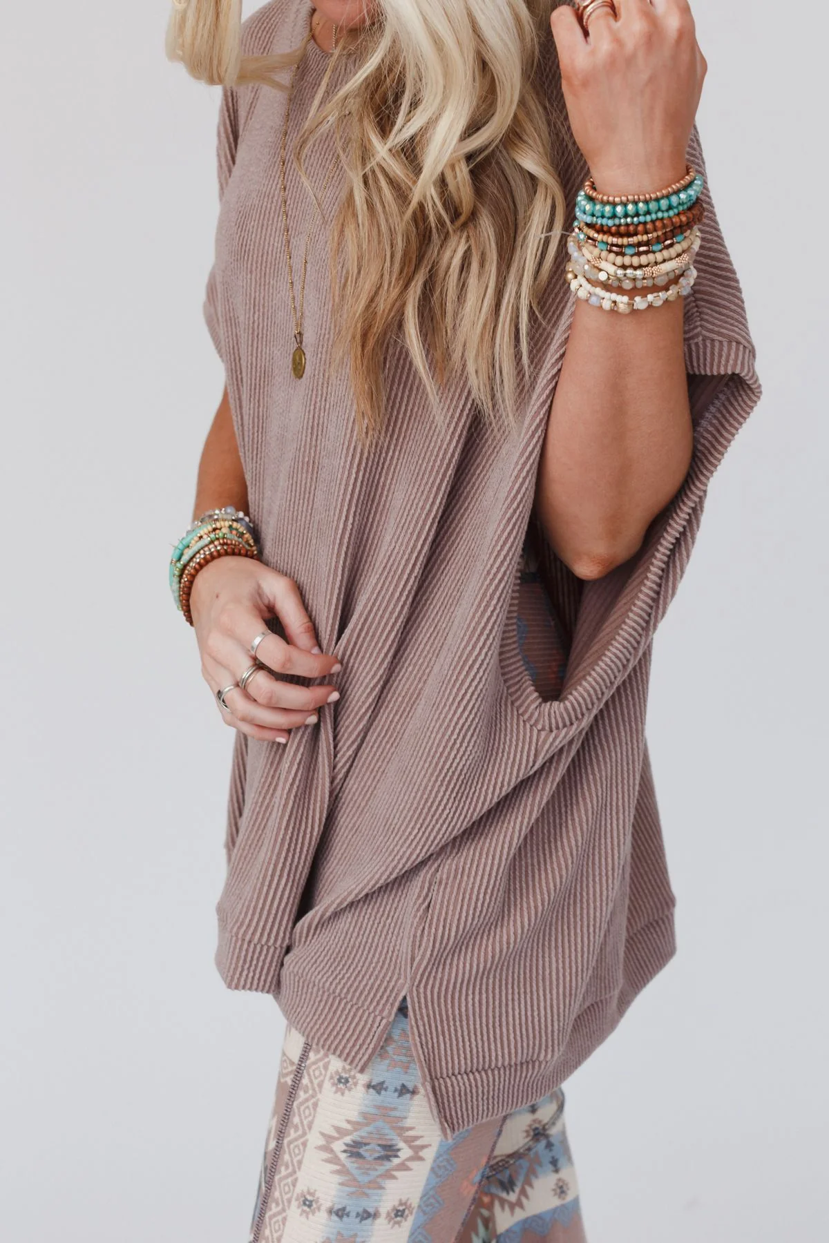The Nest Moon Glow Texture Knit Top - Acorn - Image 4