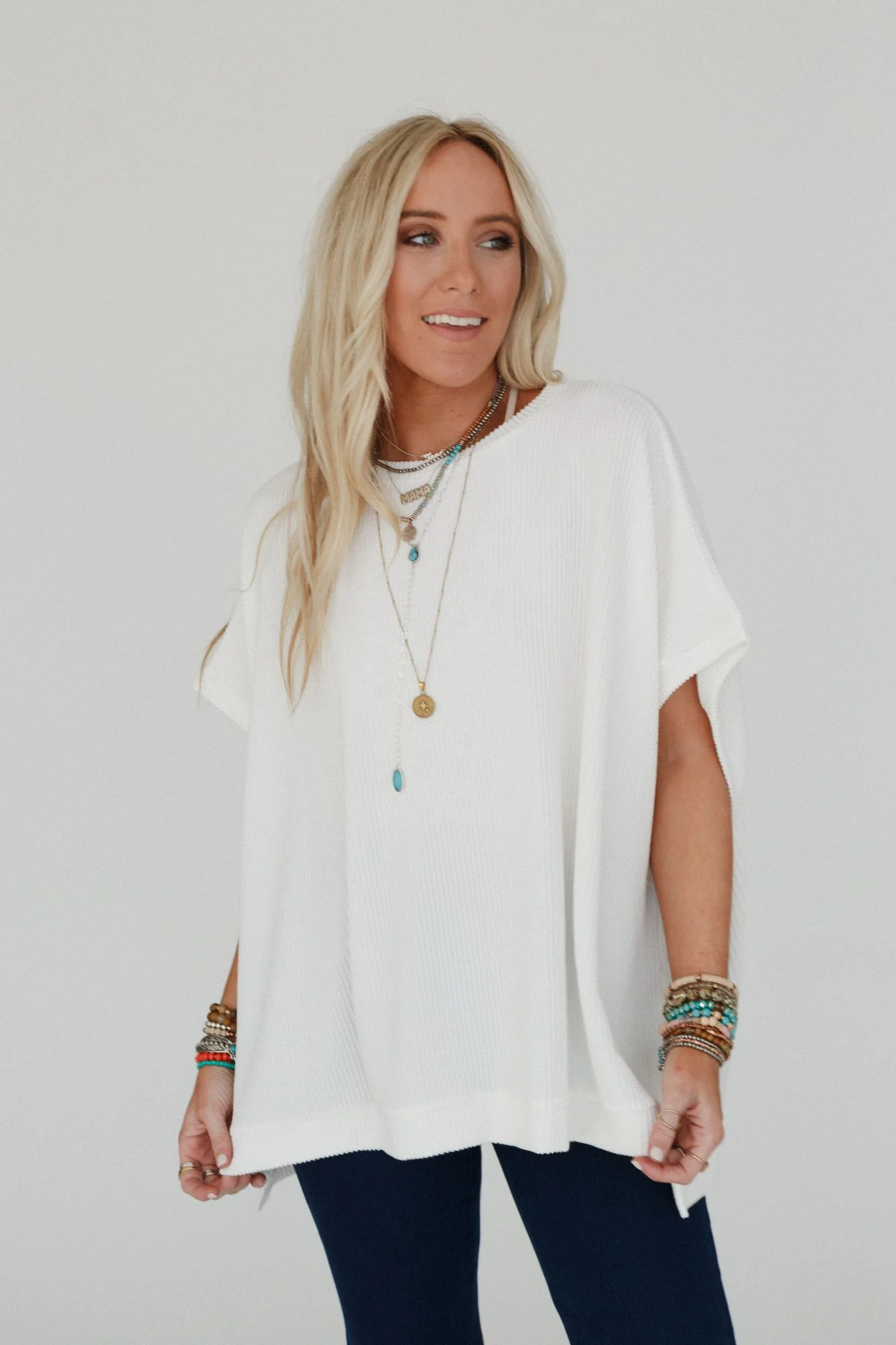 The Nest Moon Glow Texture Knit Top - Off White - Image 5