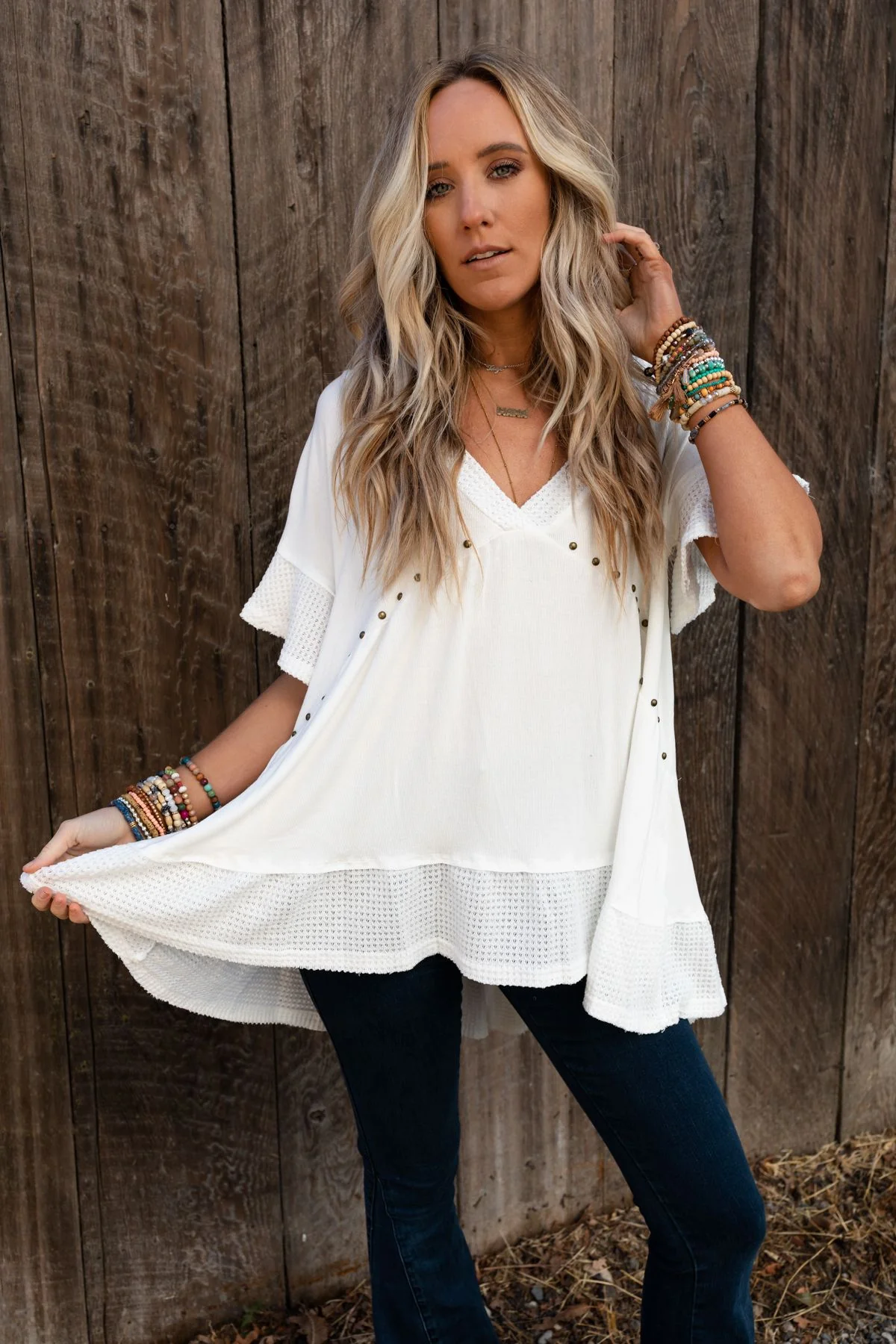 More Than Meets The Eye Tunic Top - Ivory - Image 3