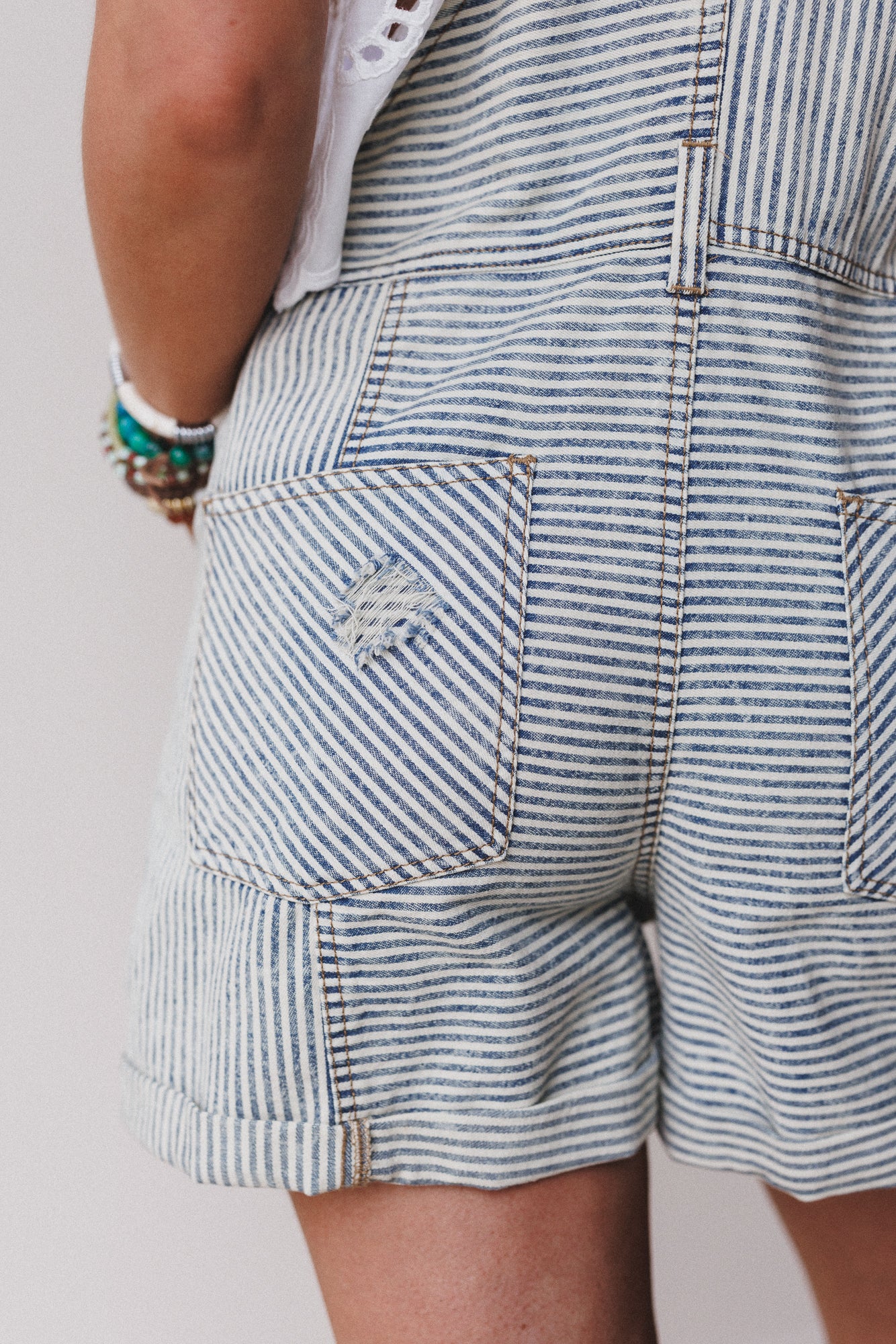More To Love Denim Overalls - Denim Stripe - Image 3