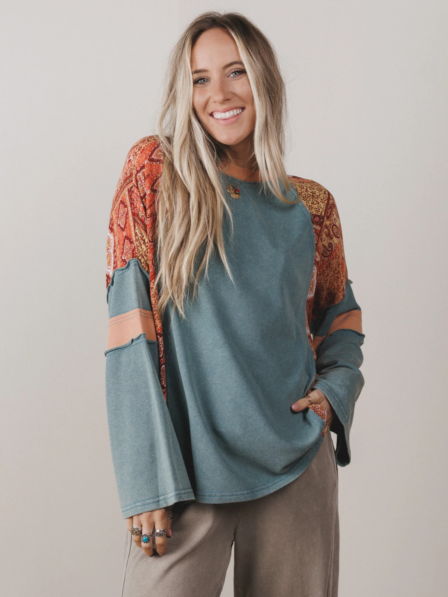 Mystic Prairie Top - Teal - Image 4