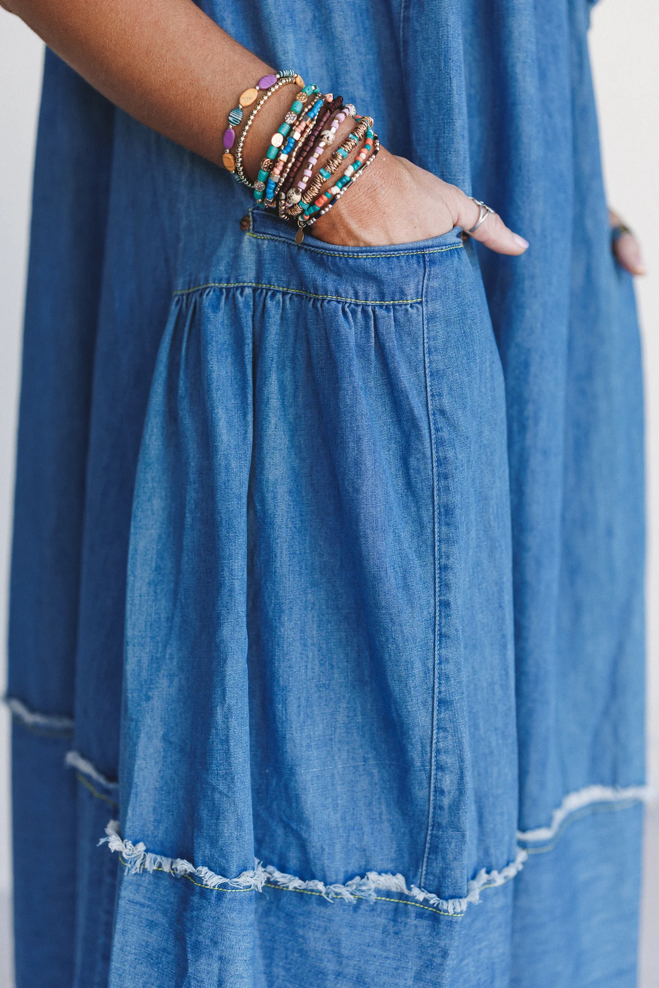 New Frontier Overalls Dress - Medium Denim - Image 2