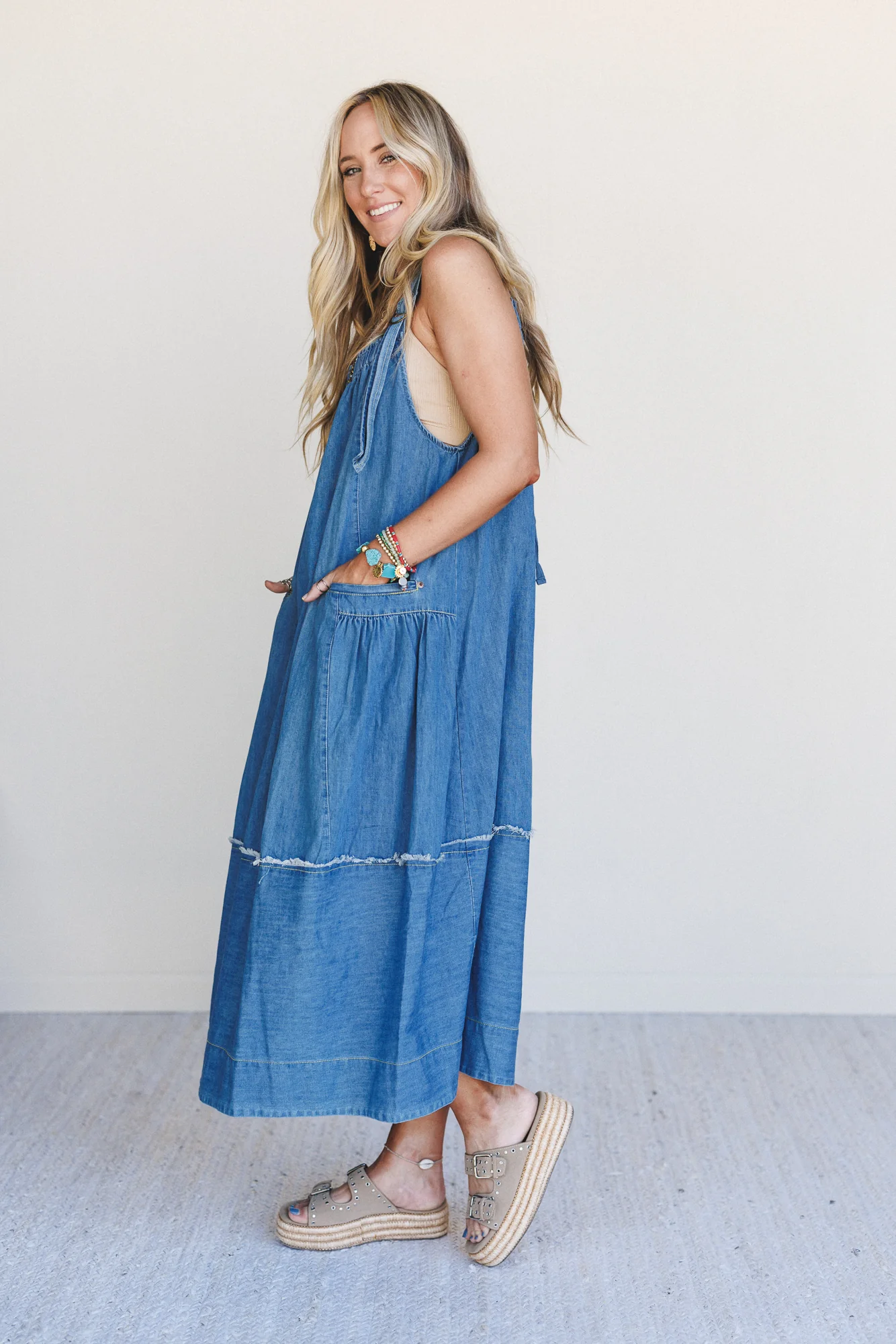 New Frontier Overalls Dress - Medium Denim - Image 4