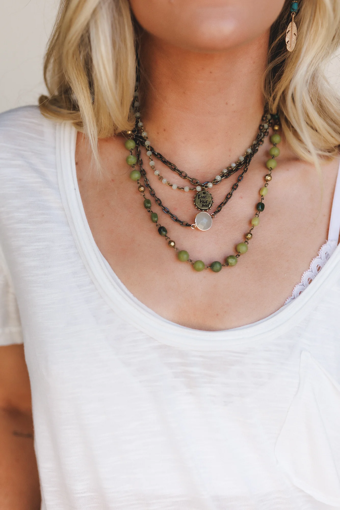 Turquoise Cascade Necklace - Green Multi - Image 3