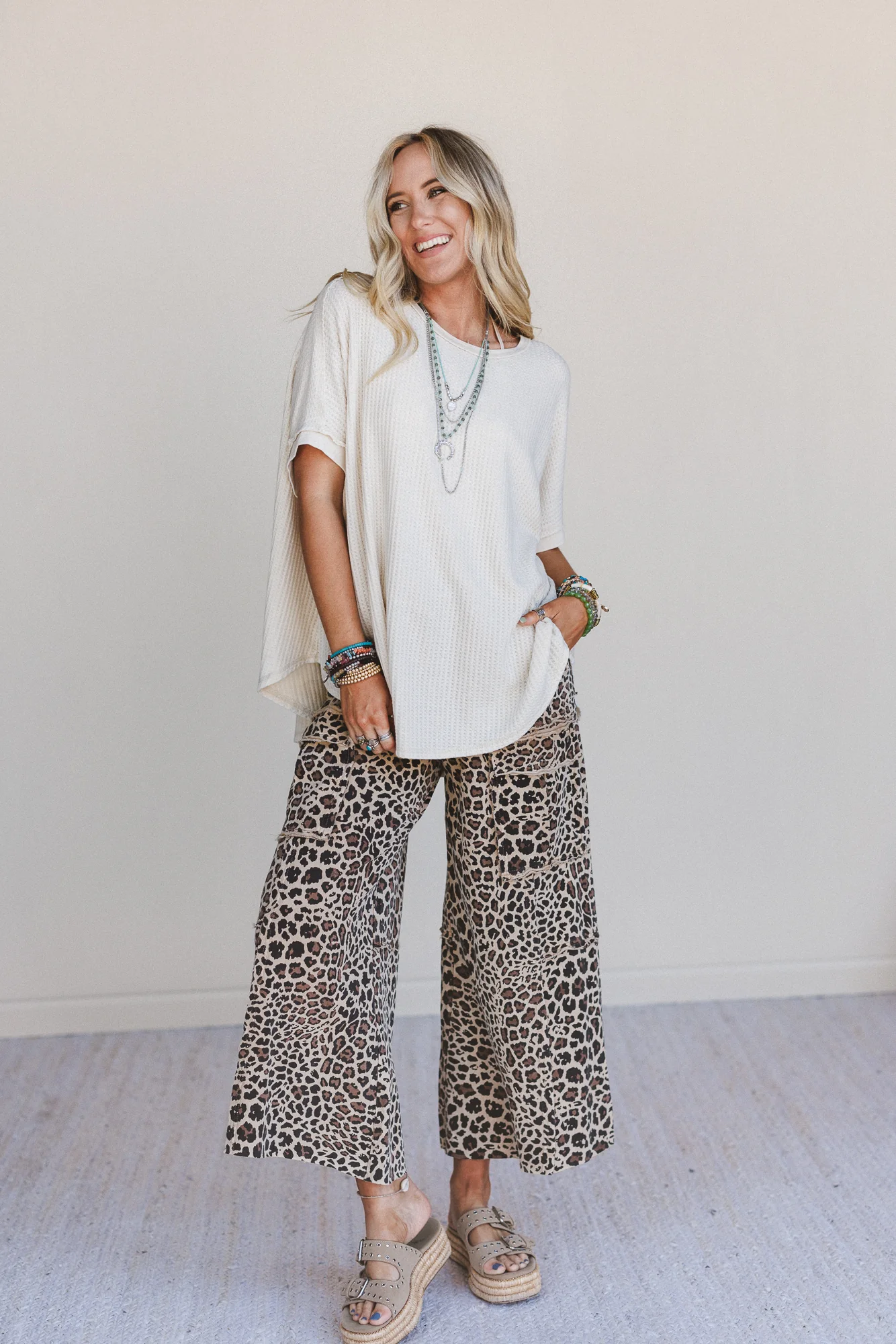Next Stop Thermal Knit Top - Khaki - Image 3
