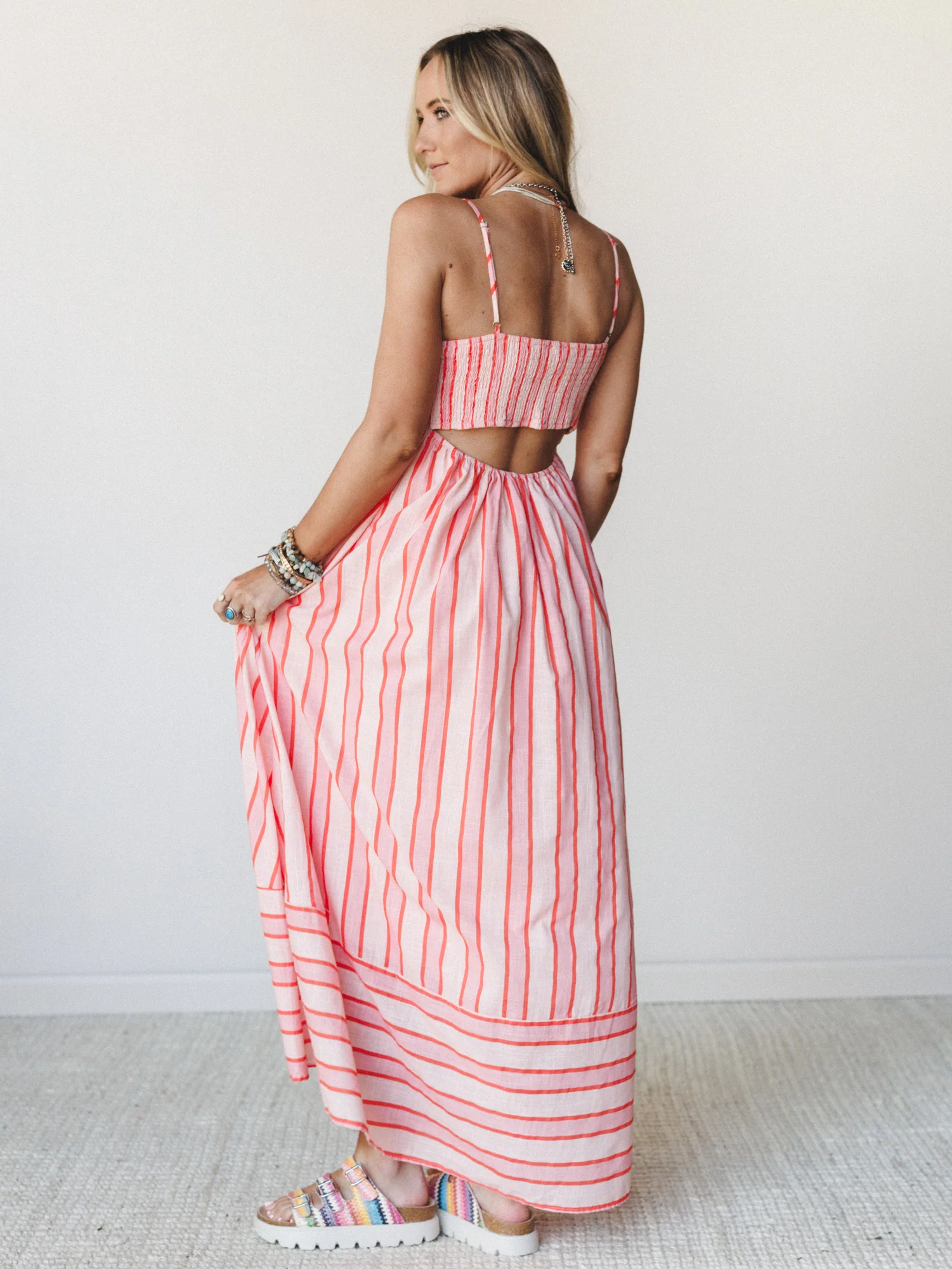 Nina Striped Dress - Blush - Image 2