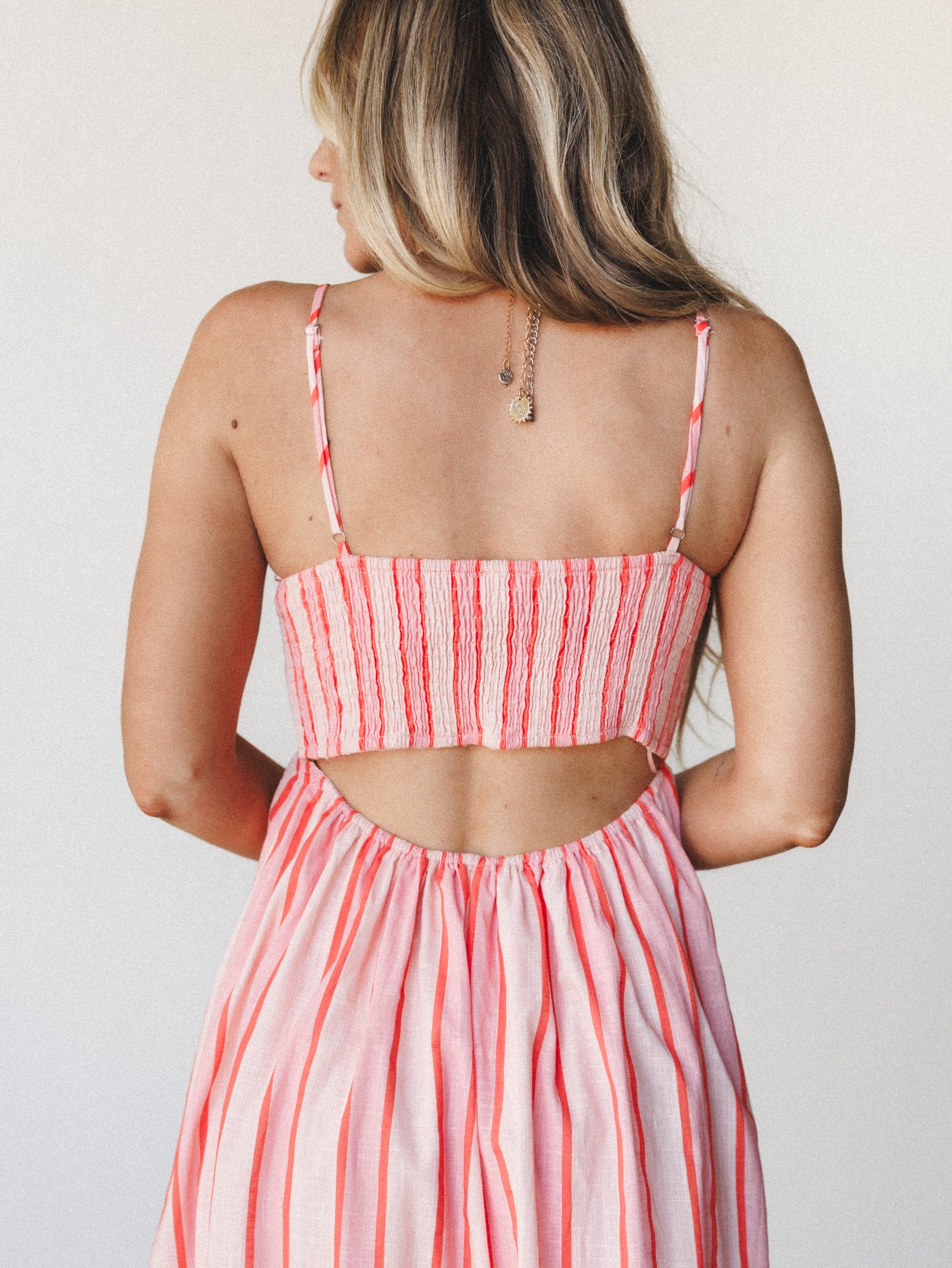 Nina Striped Dress - Blush - Image 4