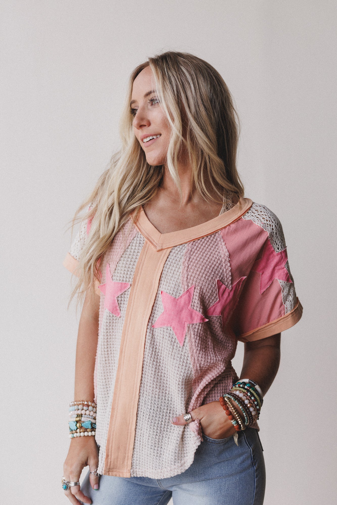 Nova Flow Star Patched Top - Pink - Image 2