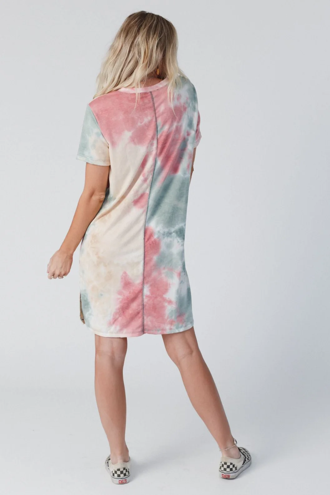 The Nest On The Daily Oversized Slit Tee Dress - Tie Dye - Image 5