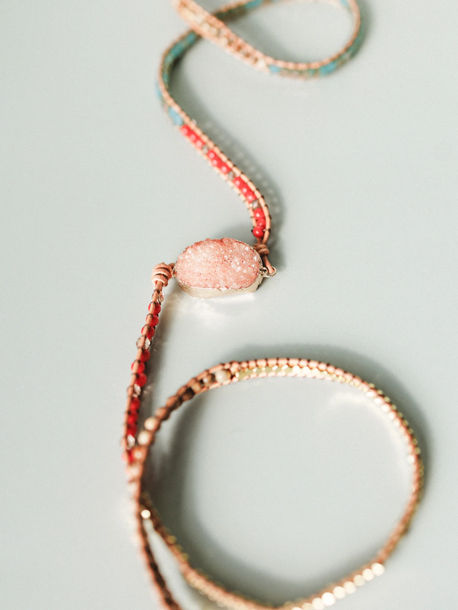 On The Horizon Wrap Bracelet - Coral Multi - Image 3