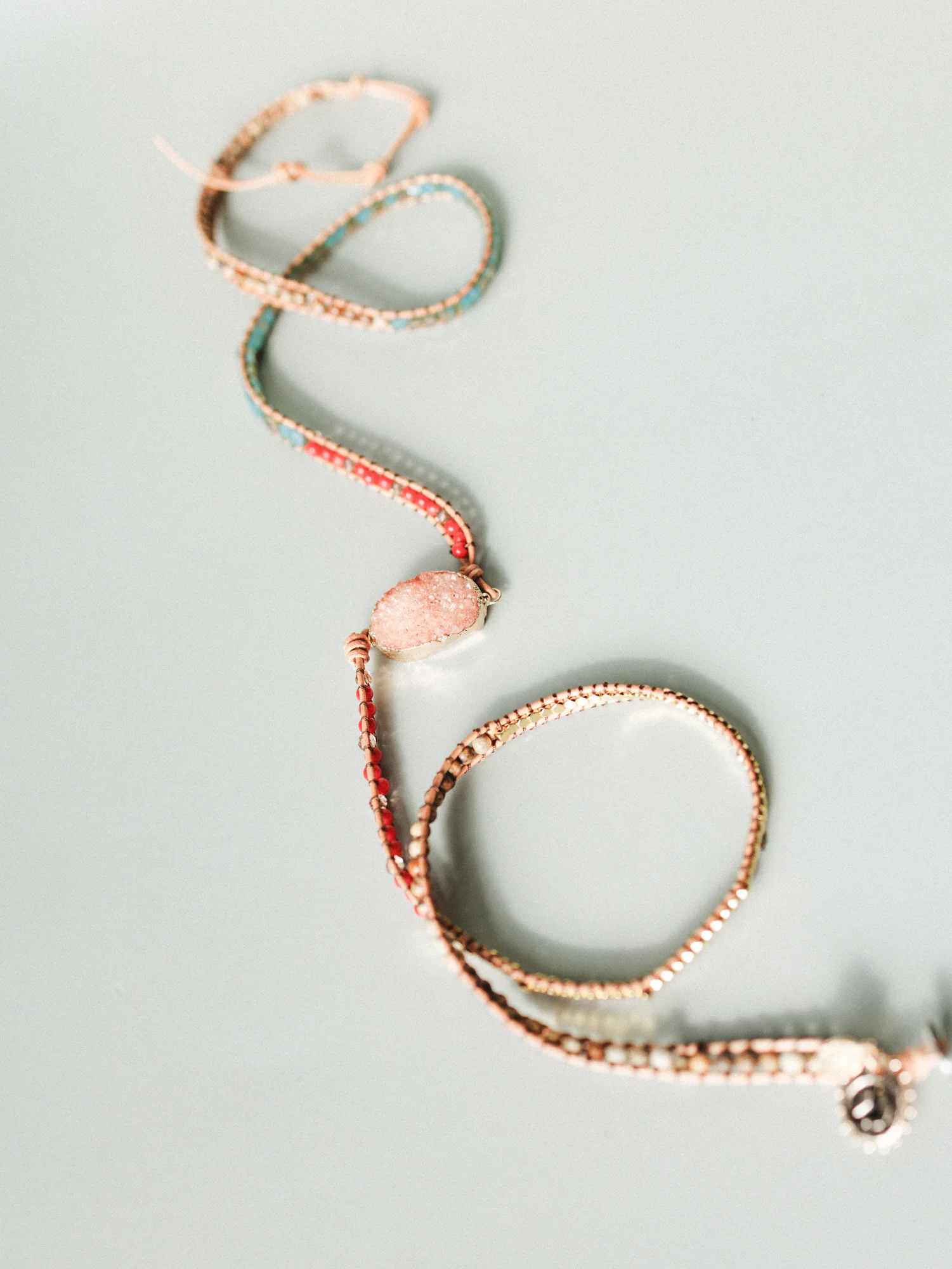 On The Horizon Wrap Bracelet - Coral Multi - Image 4