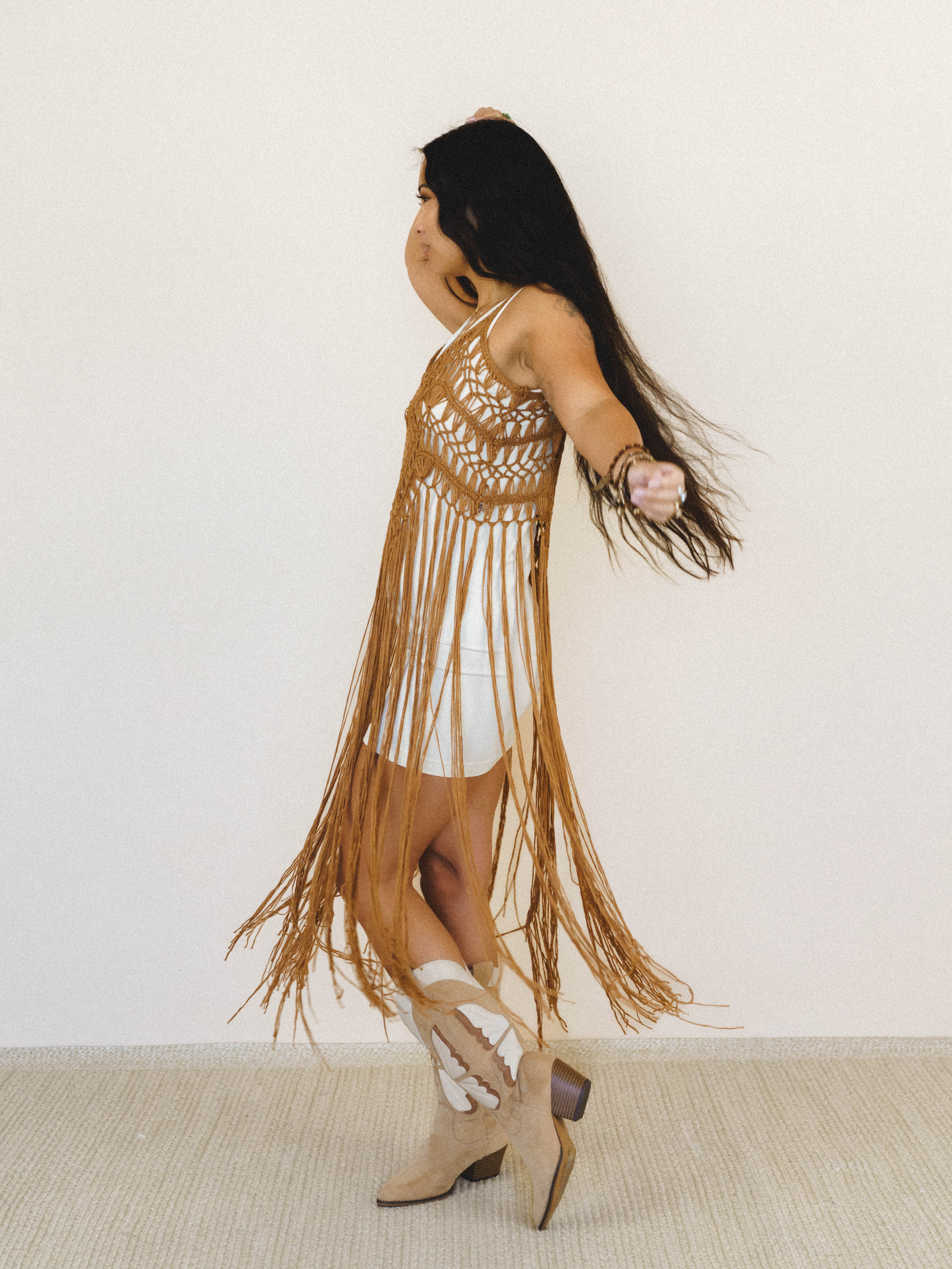 One with Nature Fringe Top - Camel - Image 2