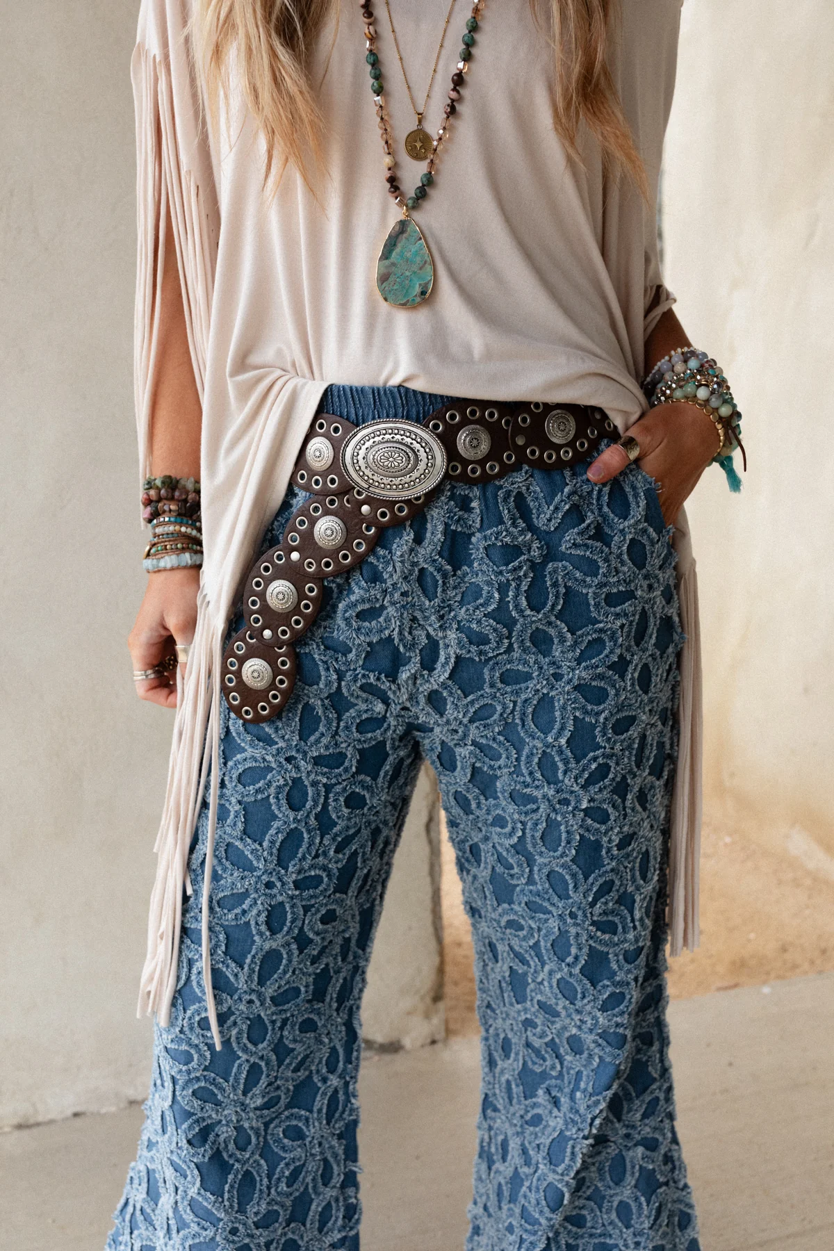Onyx Oval Western Belt - Brown - Image 5