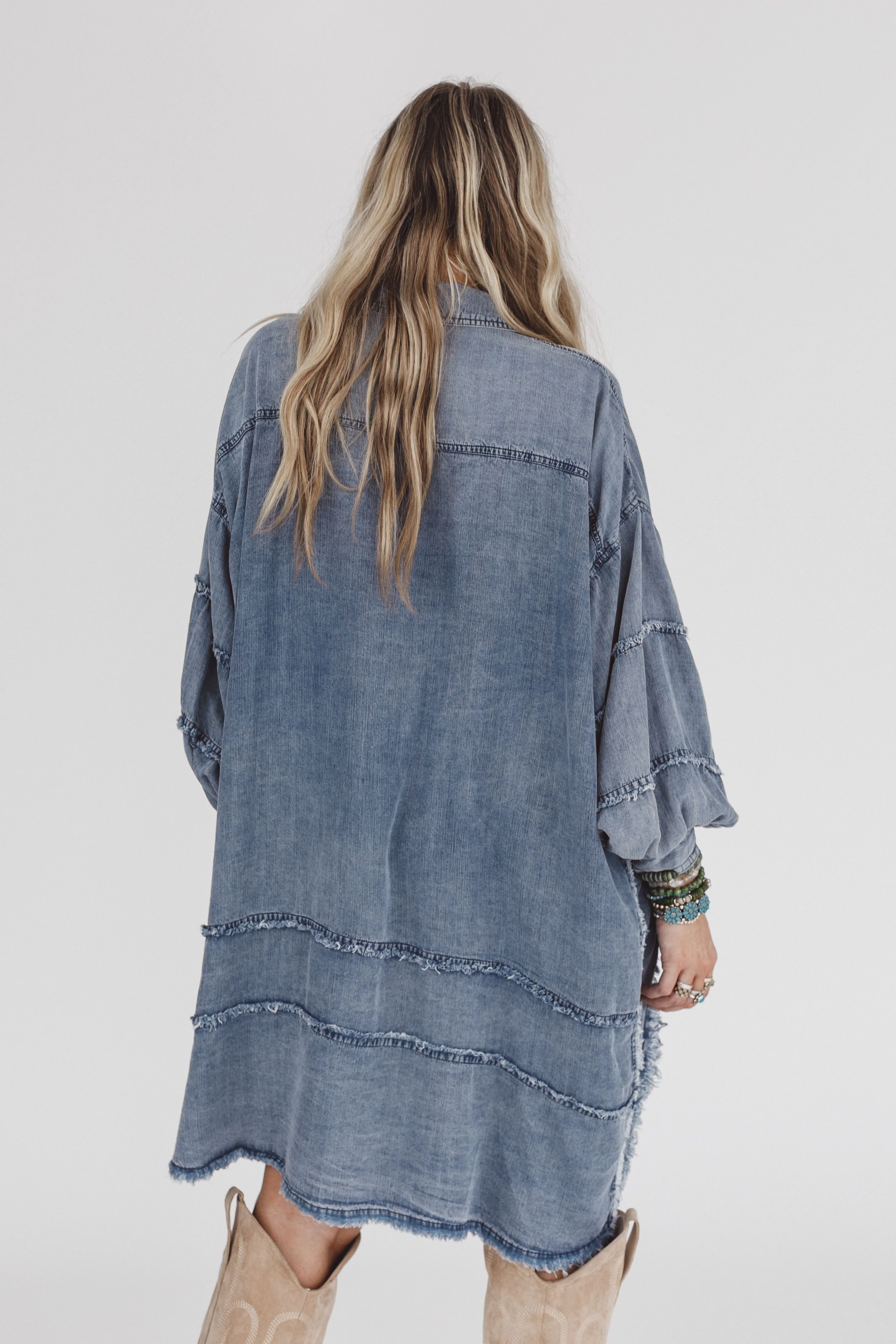 Ophelia Oversized Denim Dress - Dark Denim - Image 5
