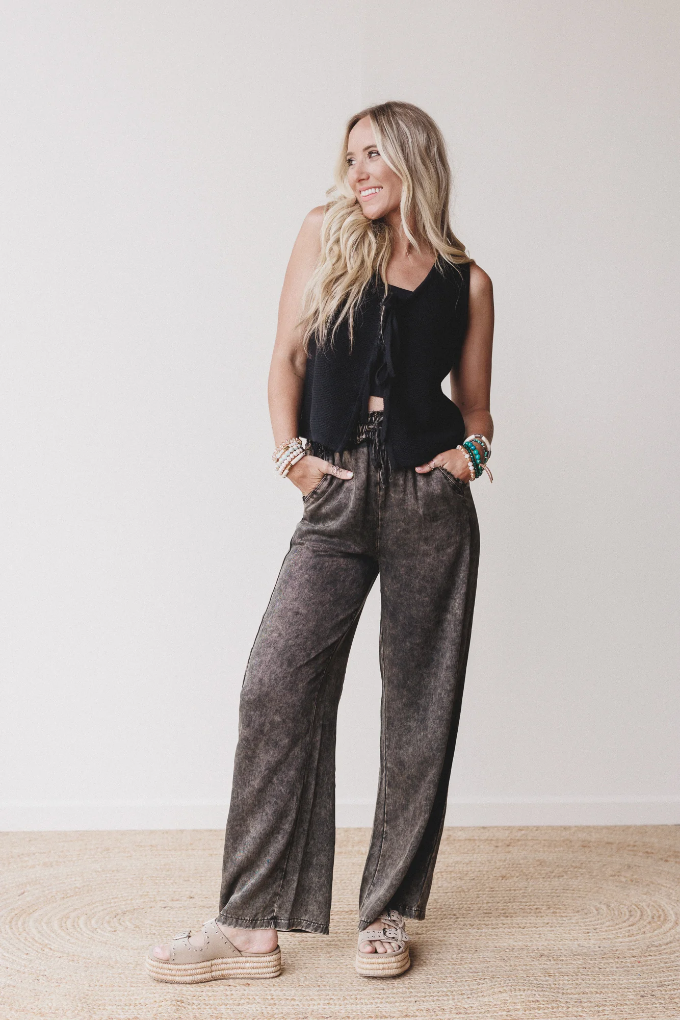 Out And About Drawstring Pants - Black - Image 3
