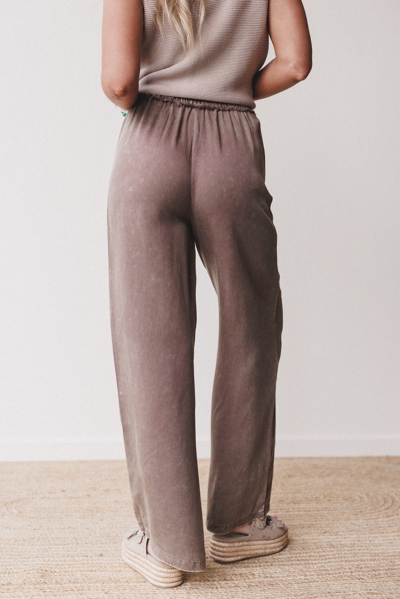 Out And About Drawstring Pants - Mocha - Image 3