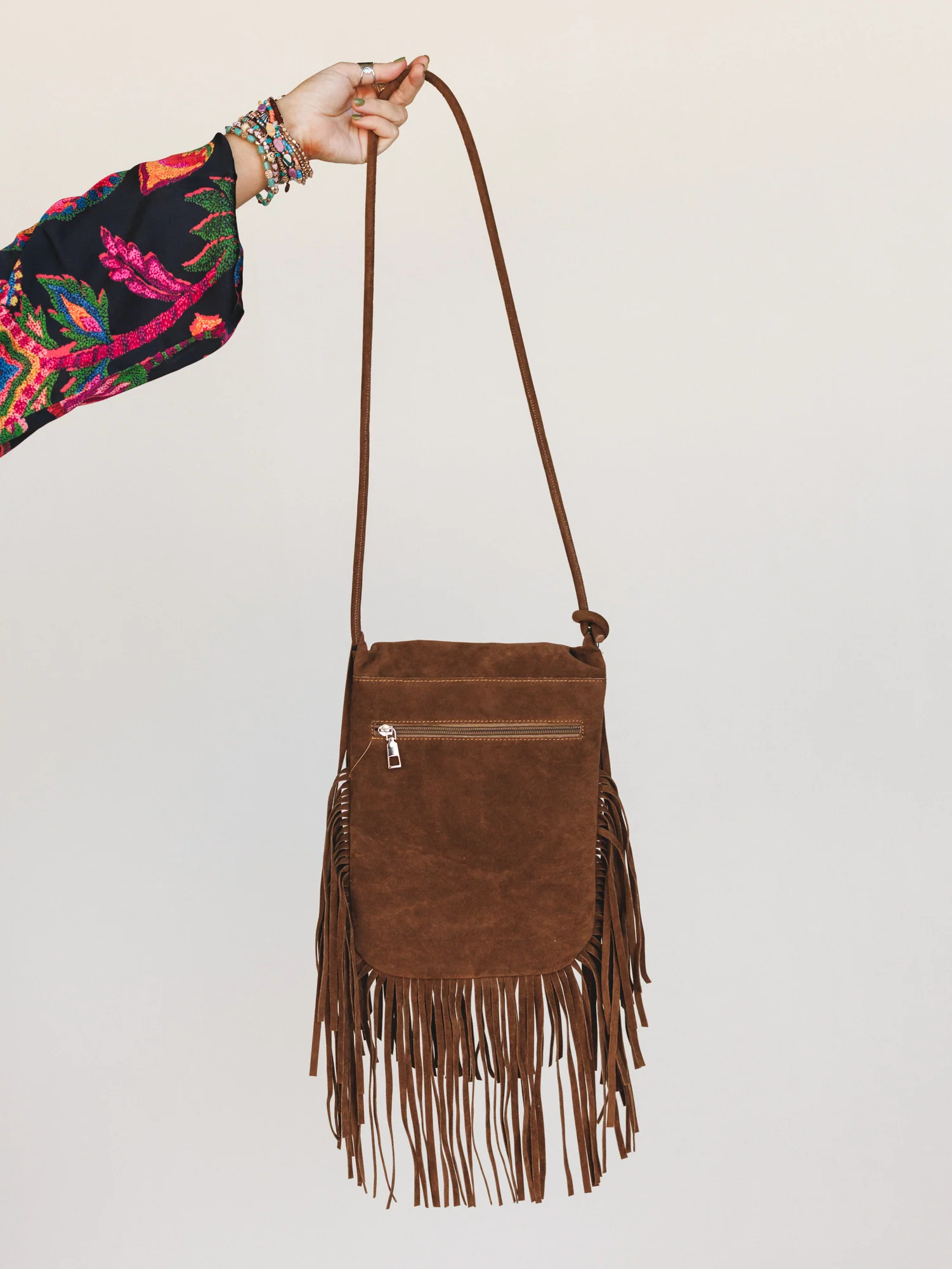 Out West Fringe Crossbody Bag - Camel - Image 3