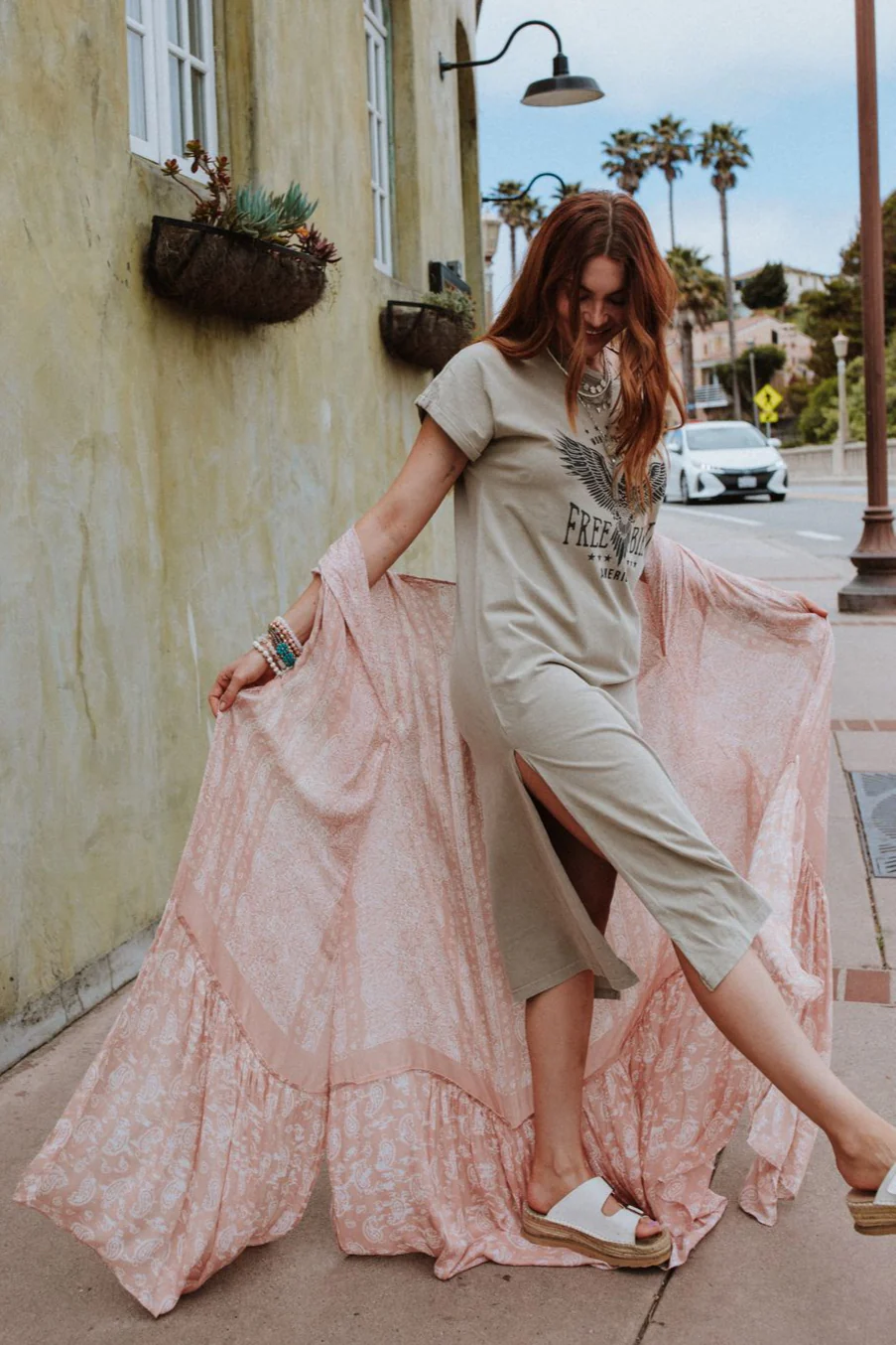Paisley Tapestry Free Flow Duster Kimono - Blush - Image 5