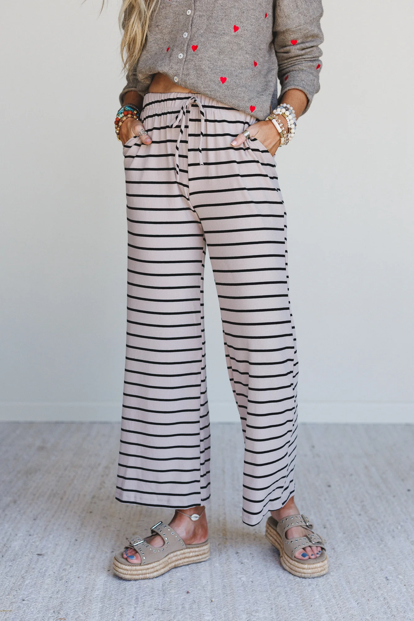 Parallel Play Stripe Pants - Mocha