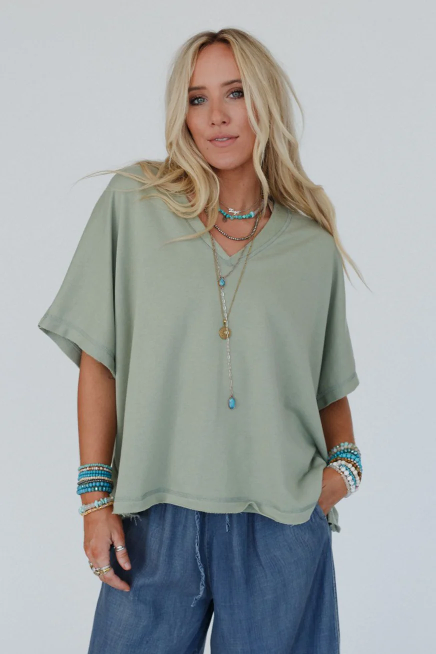 The Nest Payton Top - Sage - Pre Order