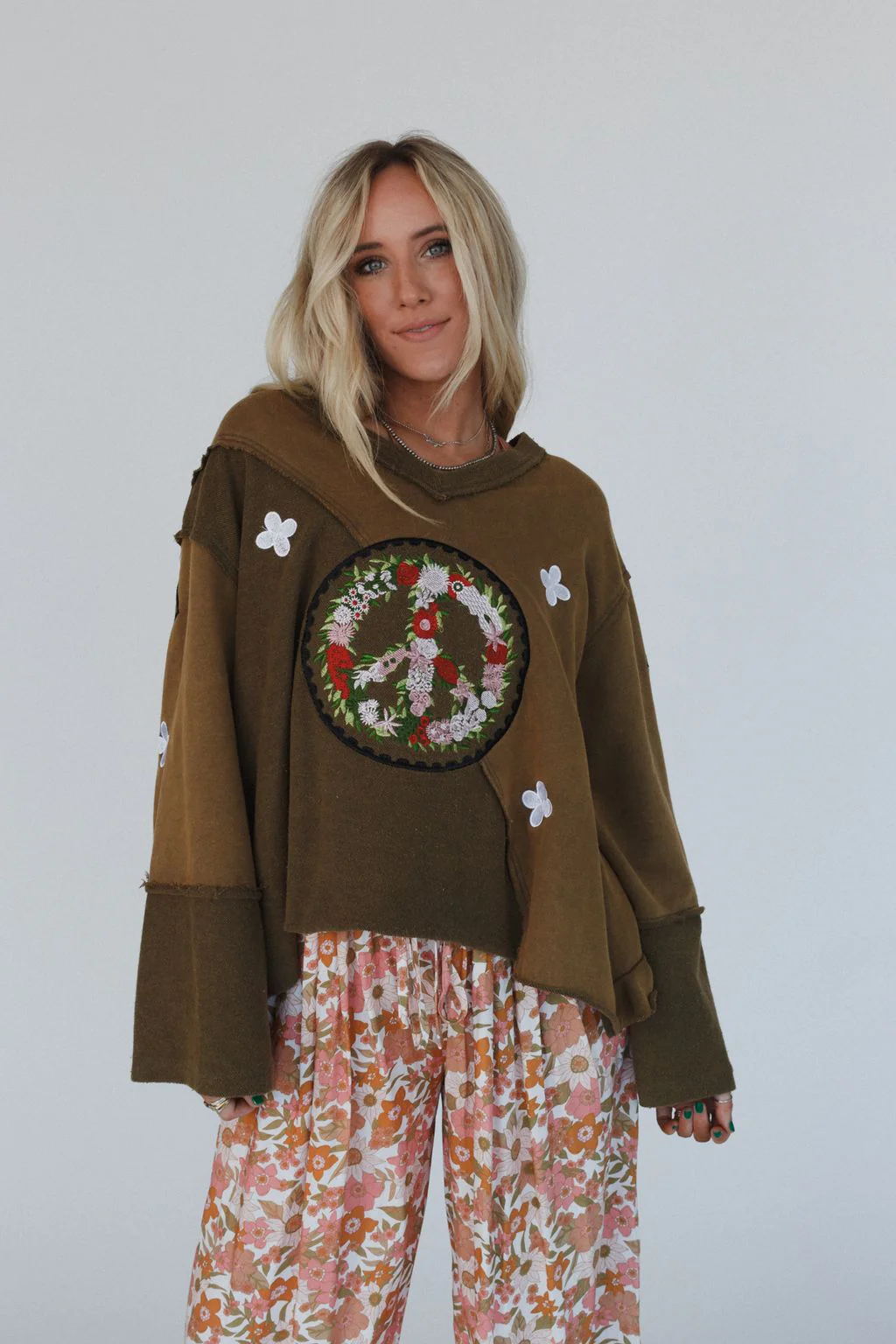 Peaceful Embrace Sweater - Olive - Image 3
