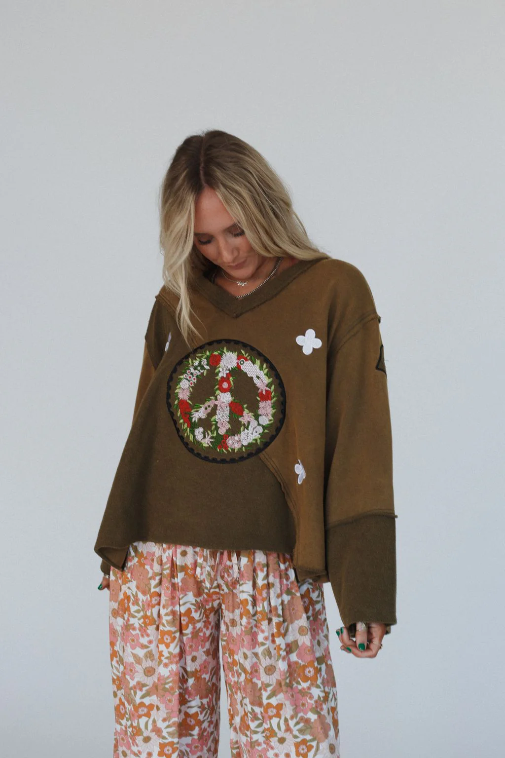 Peaceful Embrace Sweater - Olive - Image 5