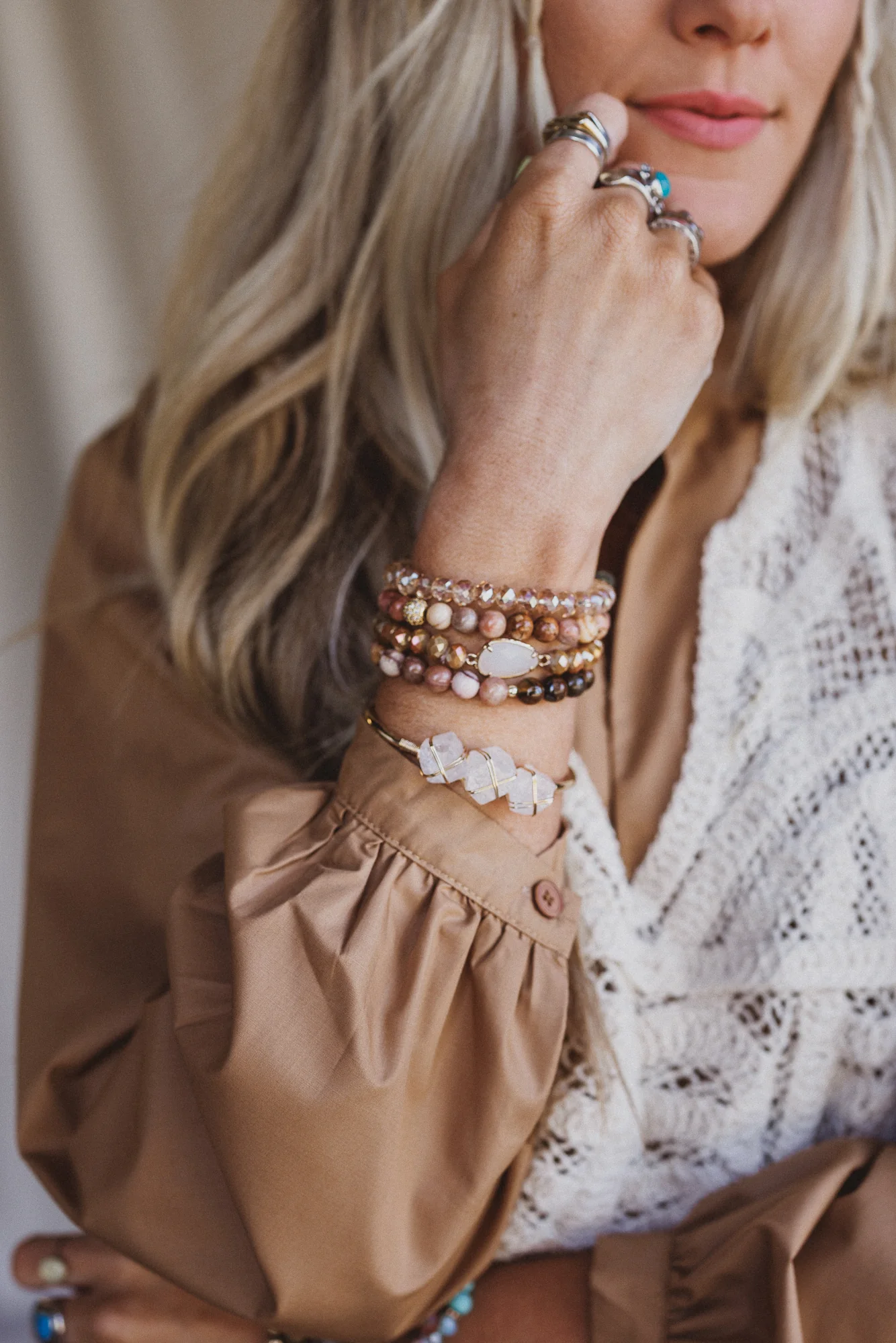 Peaches And Cream Bracelet Set - Orange Multi - Image 4