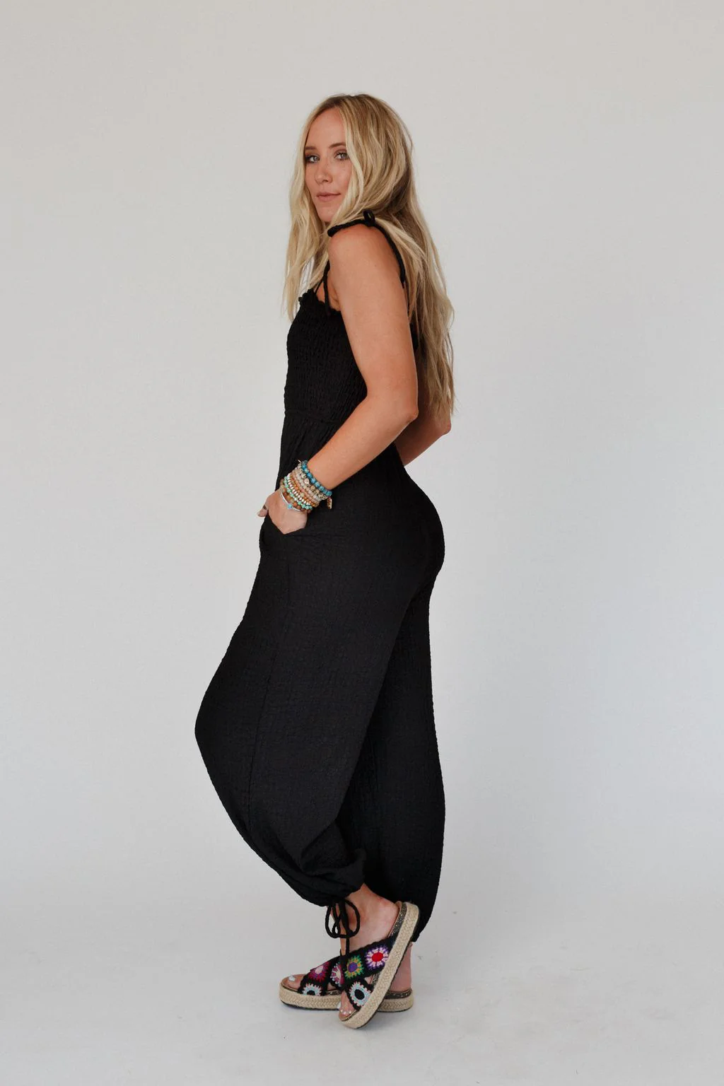 The Nest Perfect Timing Textured Jumpsuit - Black - Image 2