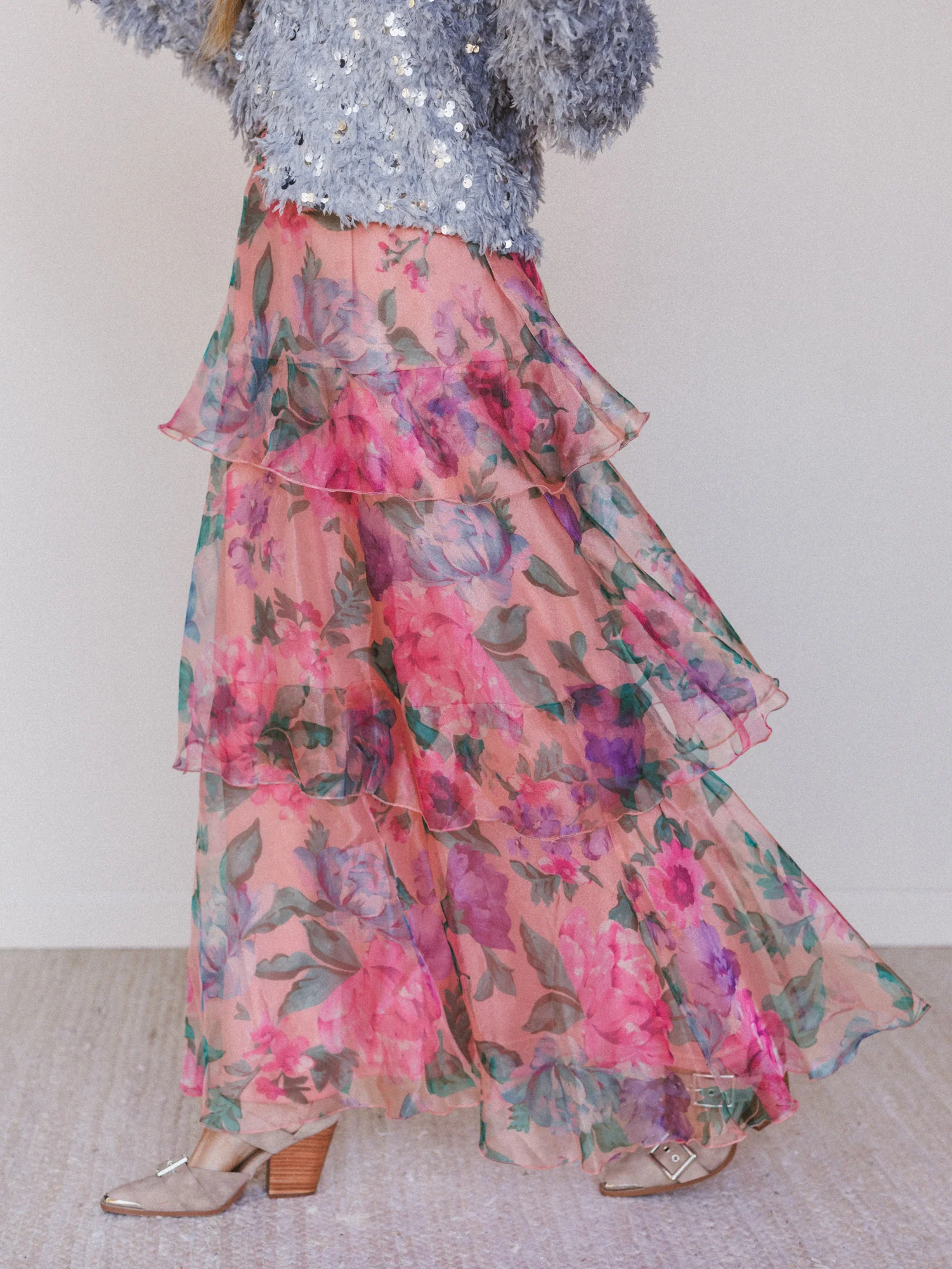 Petal Notes Maxi Skirt - Peach - Image 2