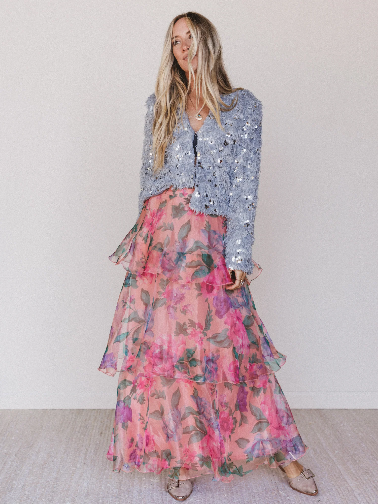 Petal Notes Maxi Skirt - Peach - Image 3