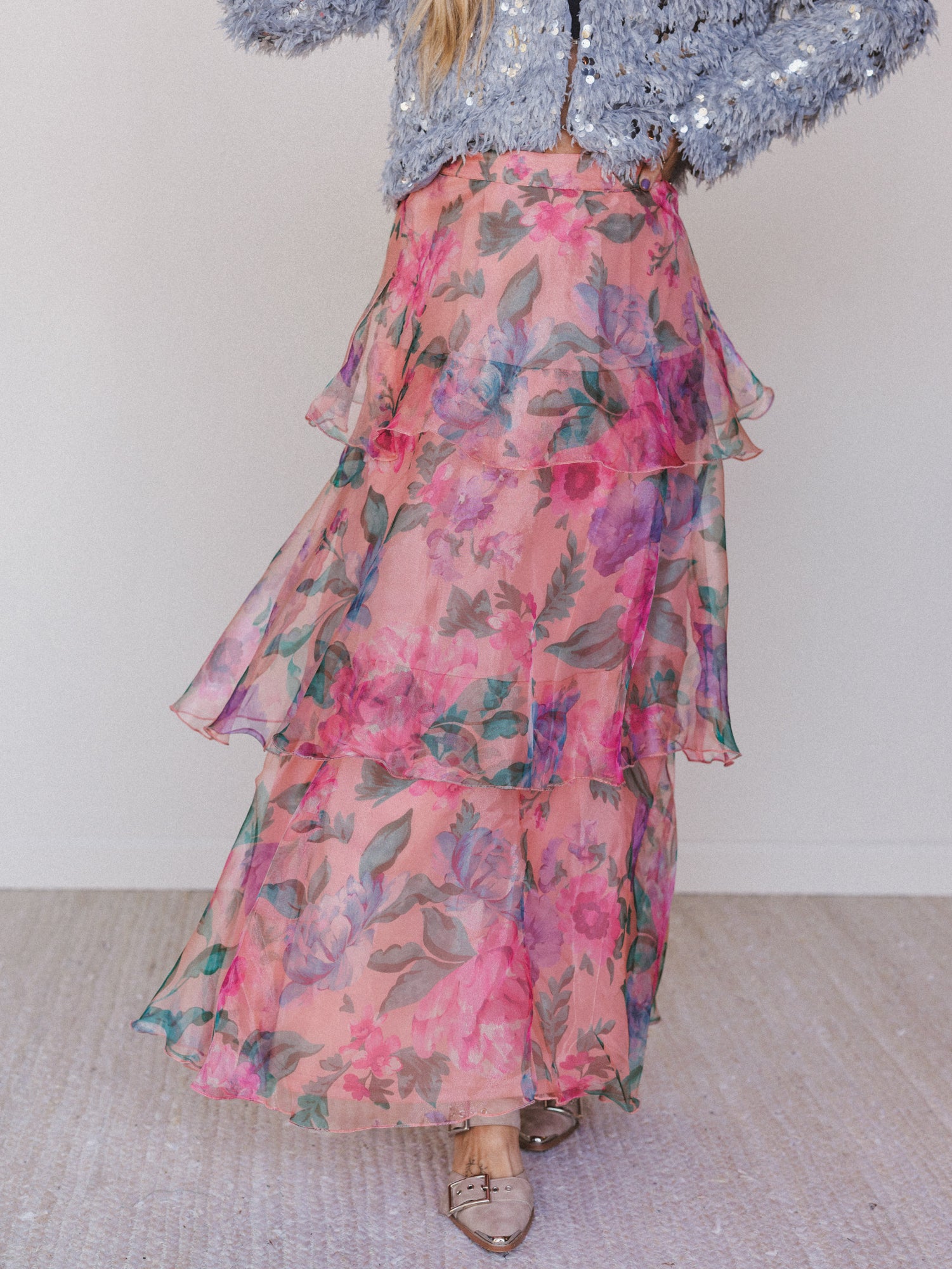Petal Notes Maxi Skirt - Peach - Image 4