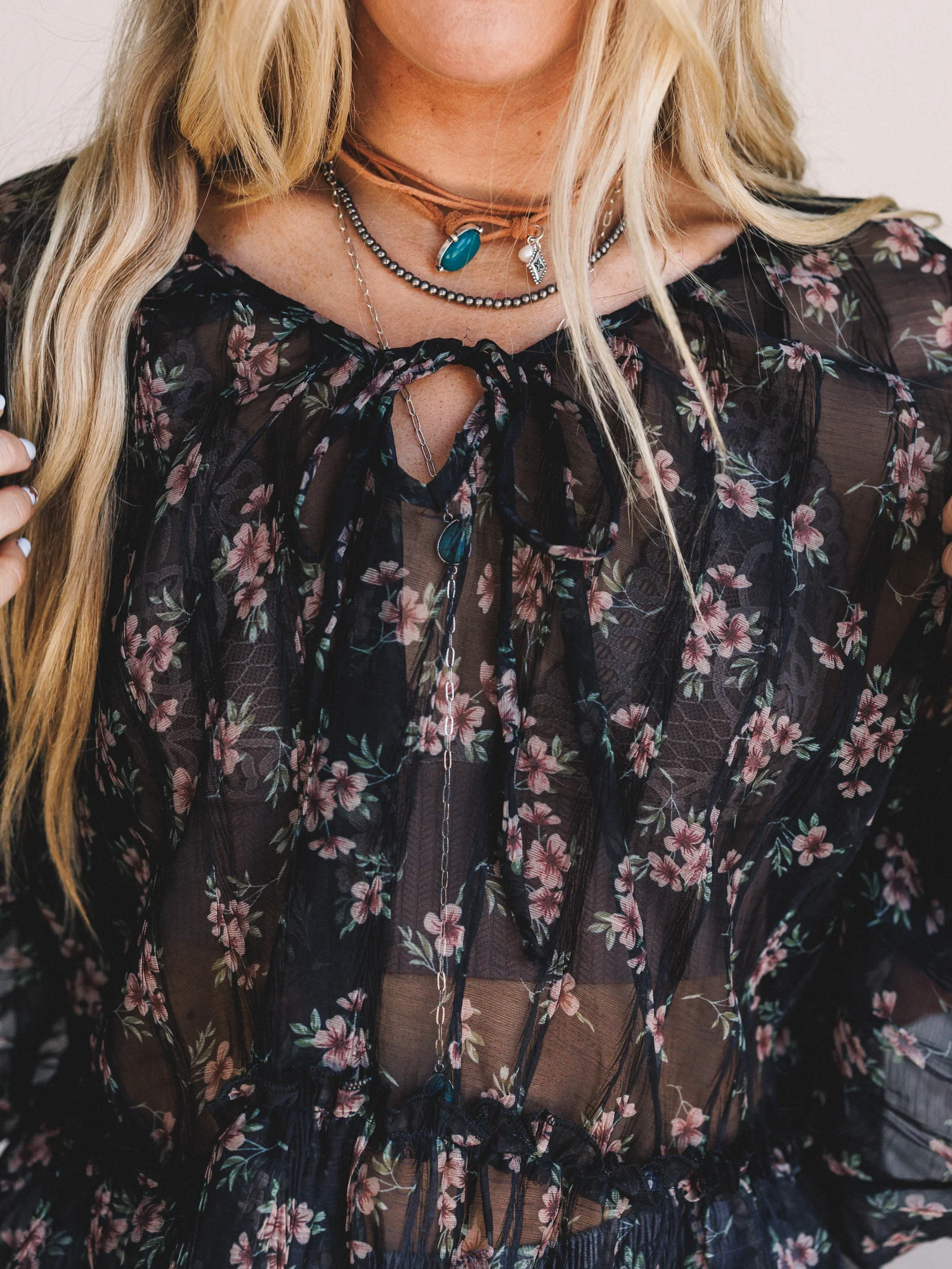 Petal Path Top - Black - Image 5