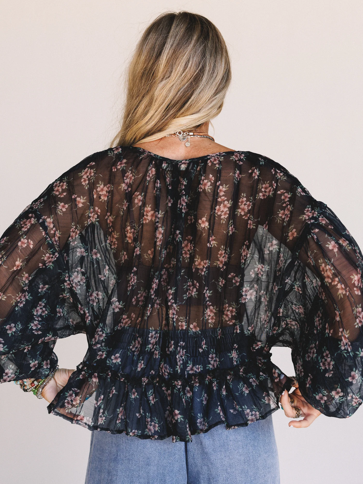Petal Path Top - Black - Image 6
