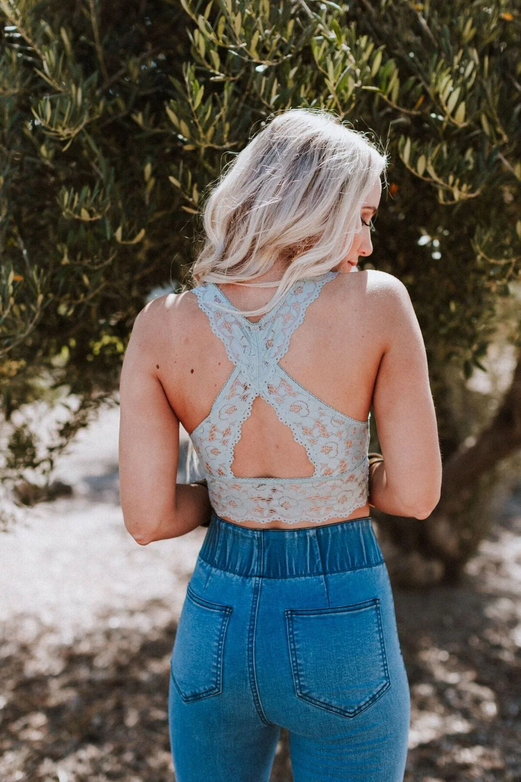 Peyton Lace Cross Back Bralette - Seafoam - Image 8