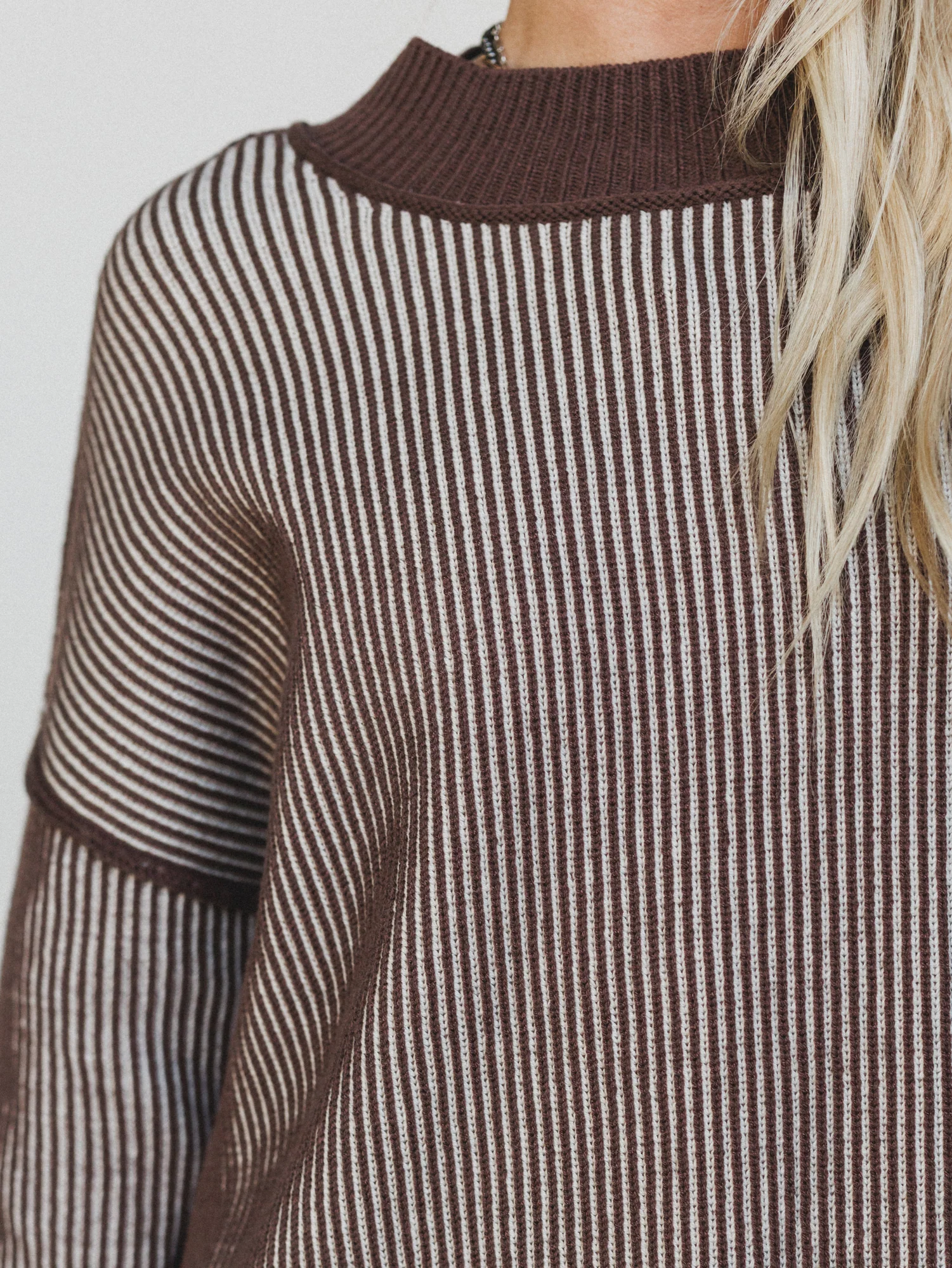 Peyton Striped Sweater - Brown - Image 3