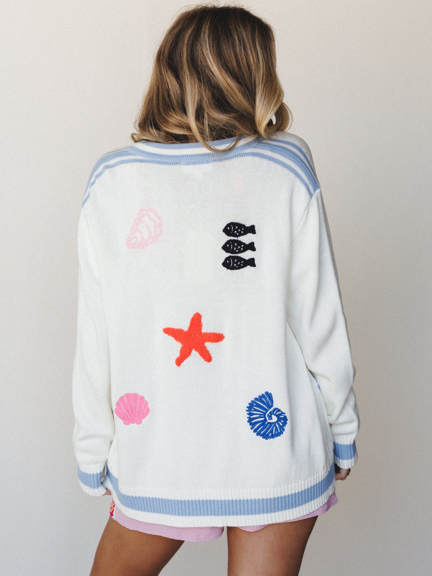 Pocket Full Of Shells Cardigan - Blue Foam - Image 3