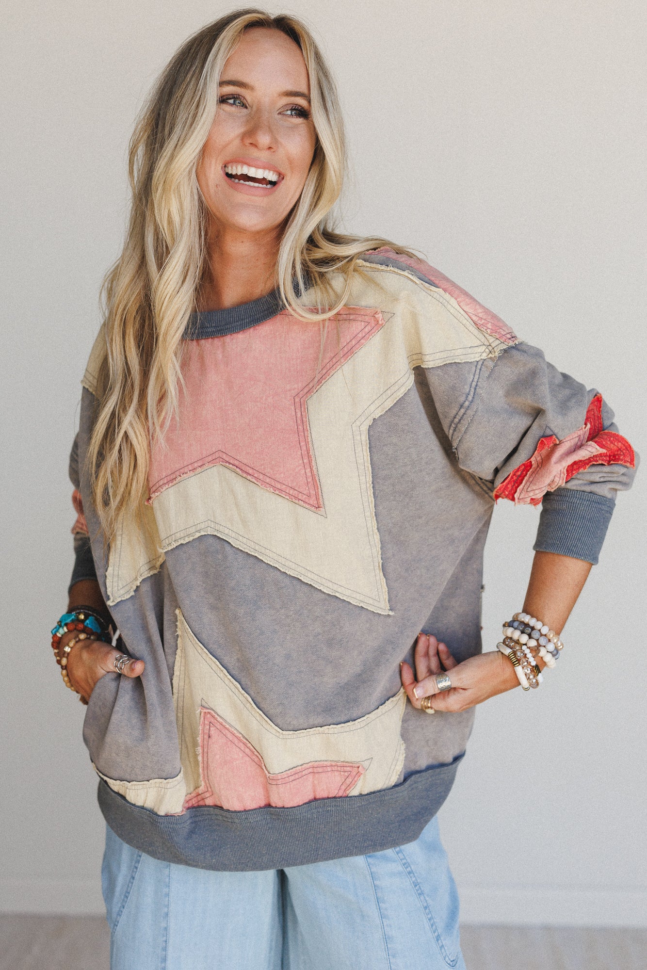 Pop Star Patchwork Top - Blue - Pre Order - Image 2