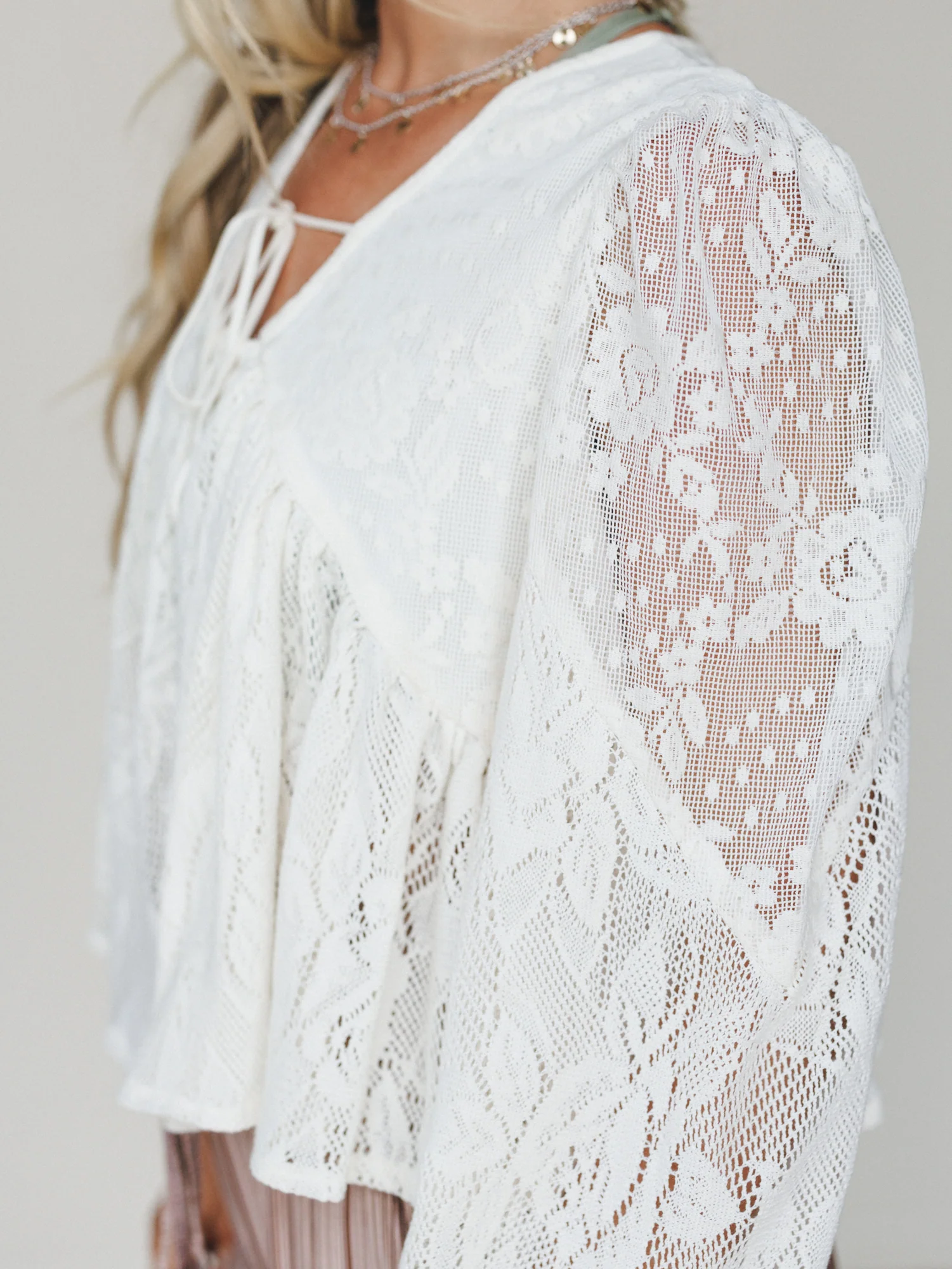 Prairie Mirage Babydoll Top - Cream - Image 2
