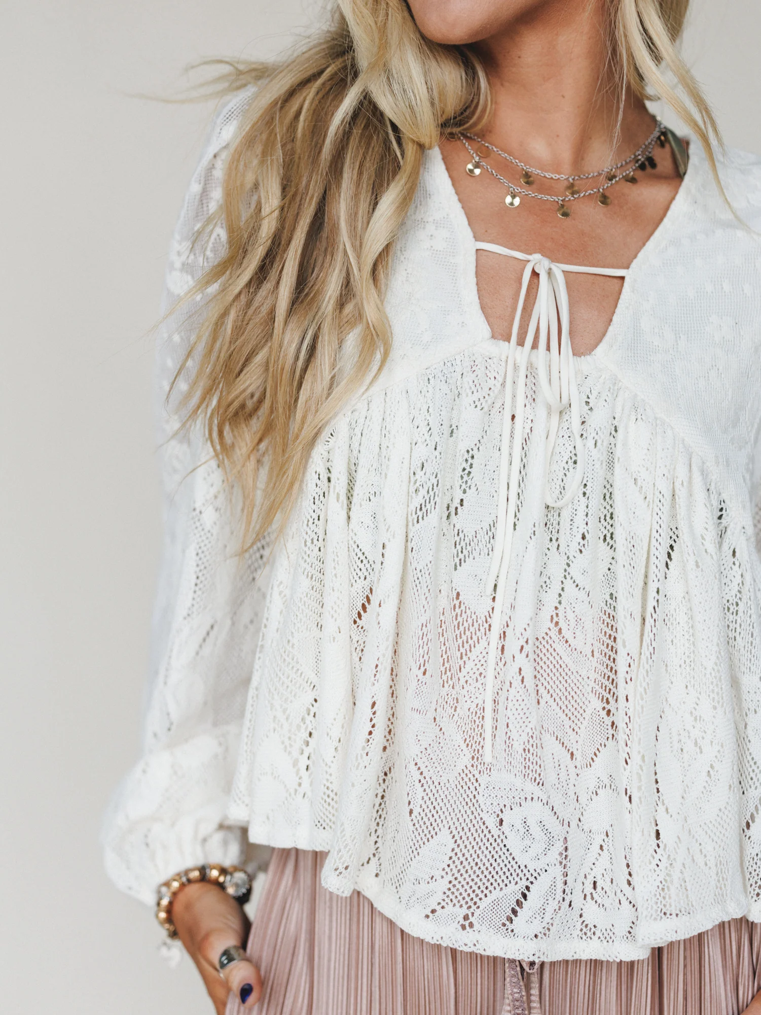 Prairie Mirage Babydoll Top - Cream - Image 4