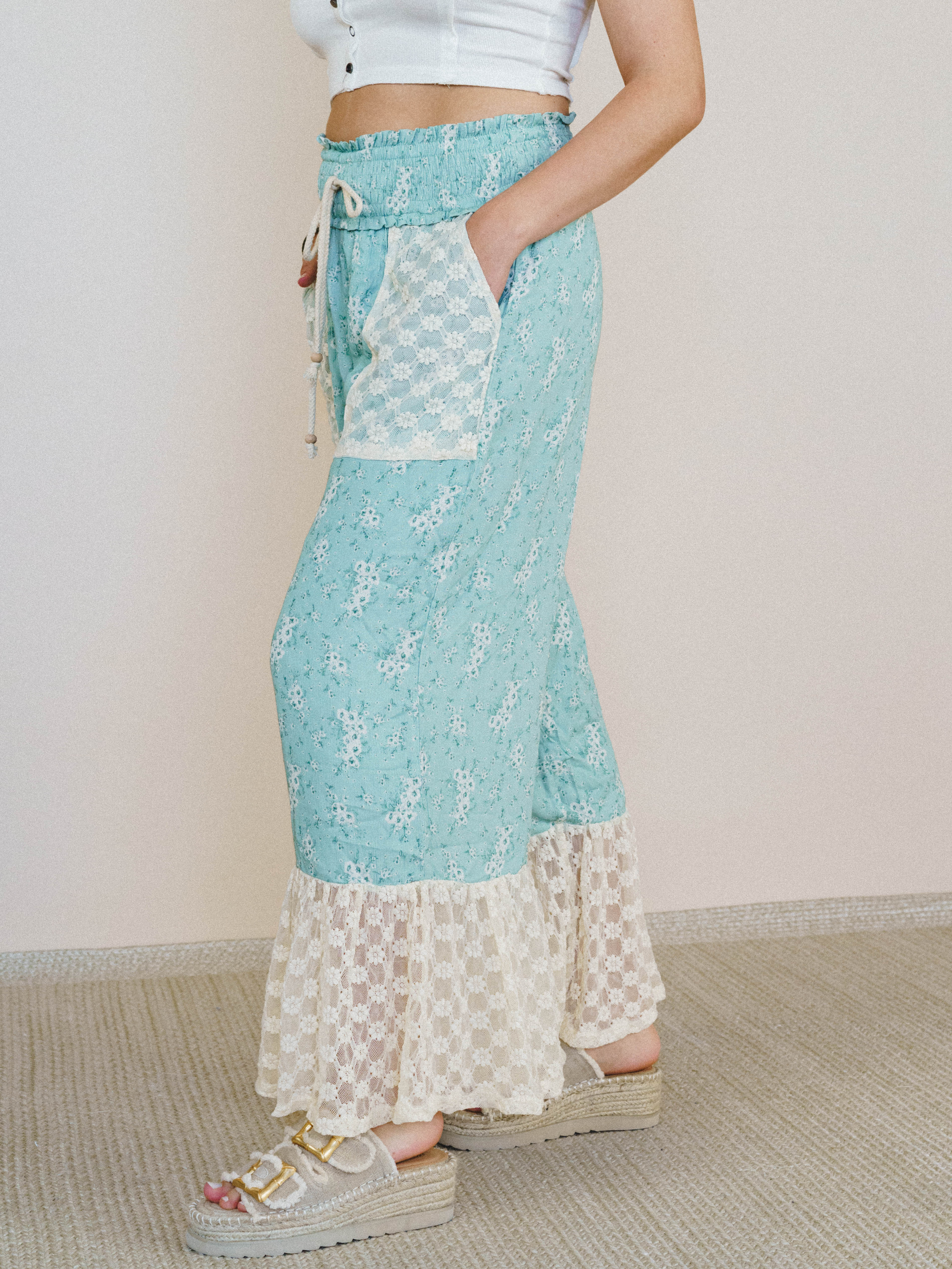 Provence Wide Leg Pants - Sage - Image 2