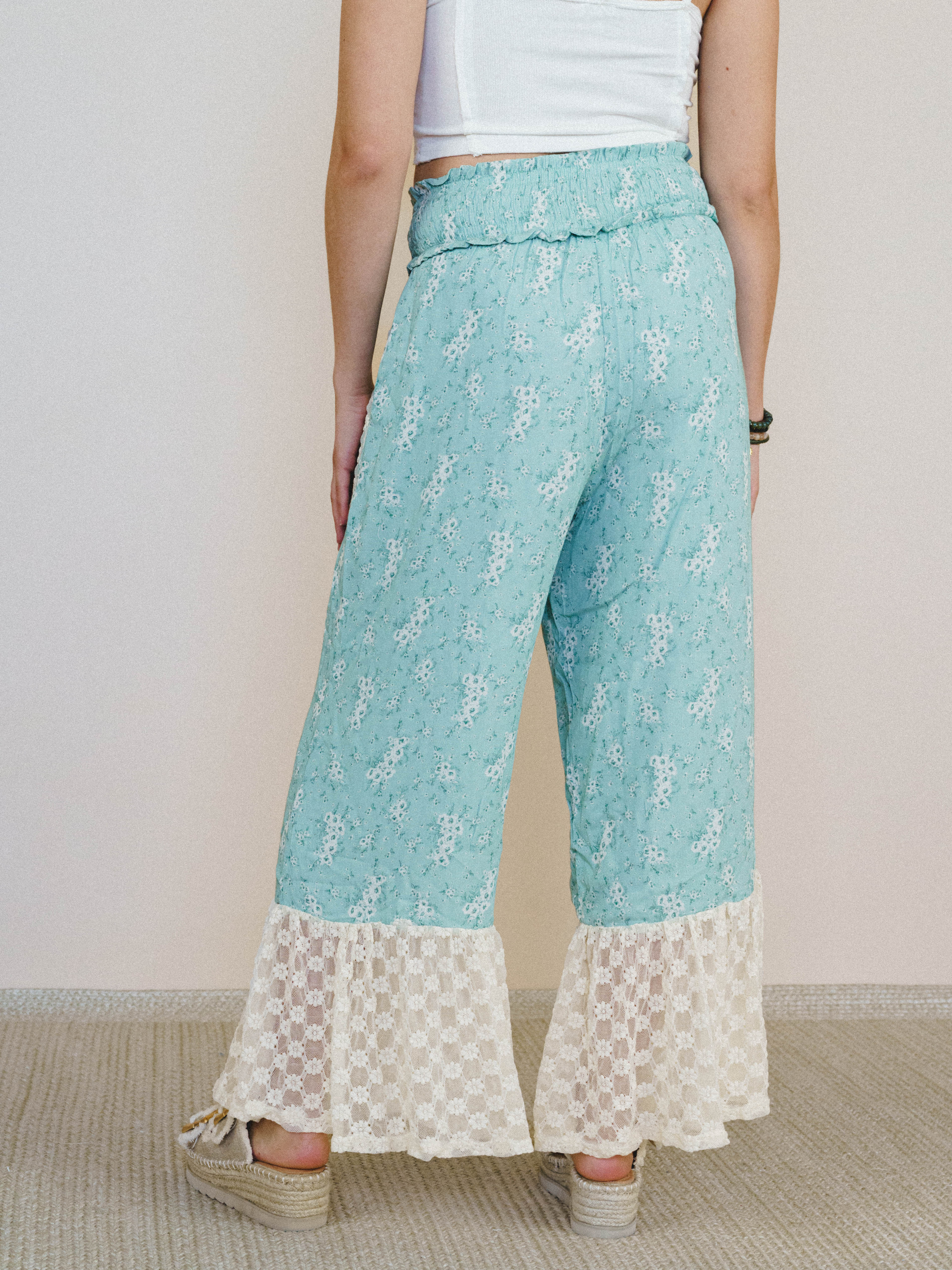 Provence Wide Leg Pants - Sage - Image 3